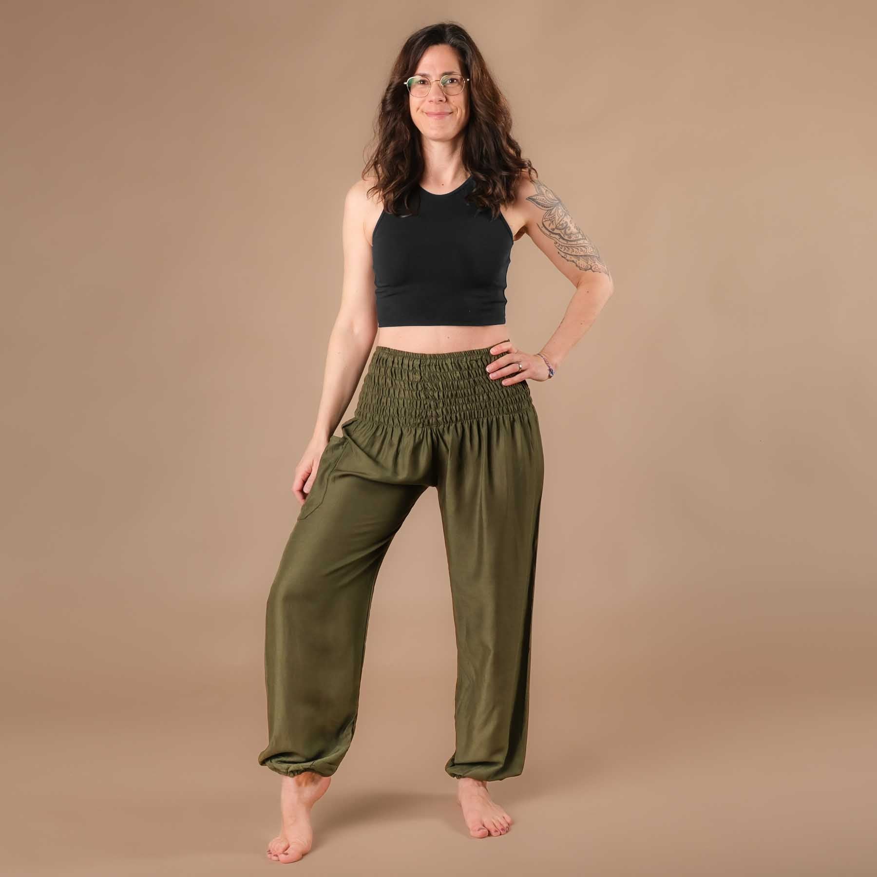 Yoga Haremshose uni olive