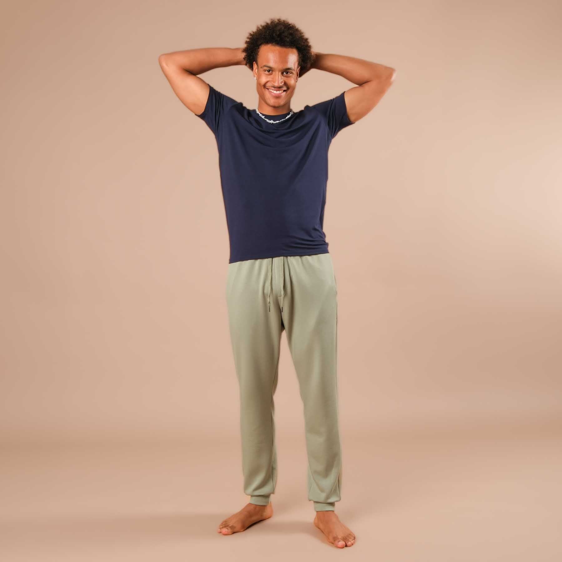 Herren Yoga Jogging-Hose Sweatpants jade-gruen