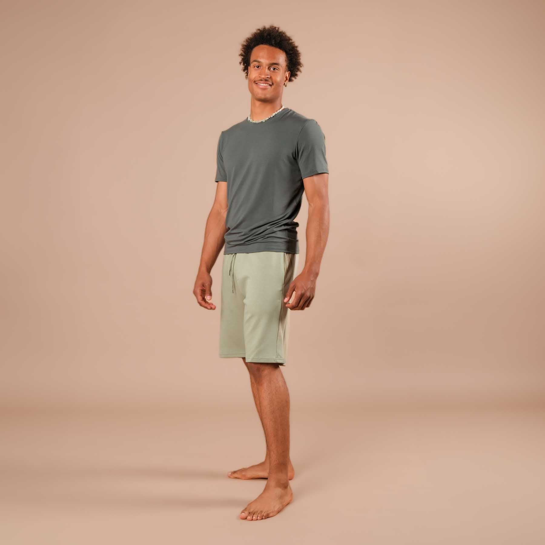 Herren Yoga Shorts jade-gruen