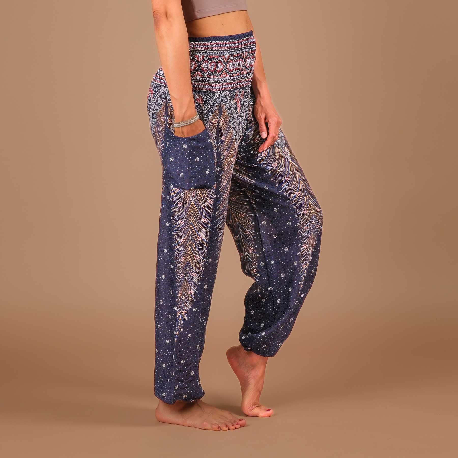 Yoga Haremshose Feather blau