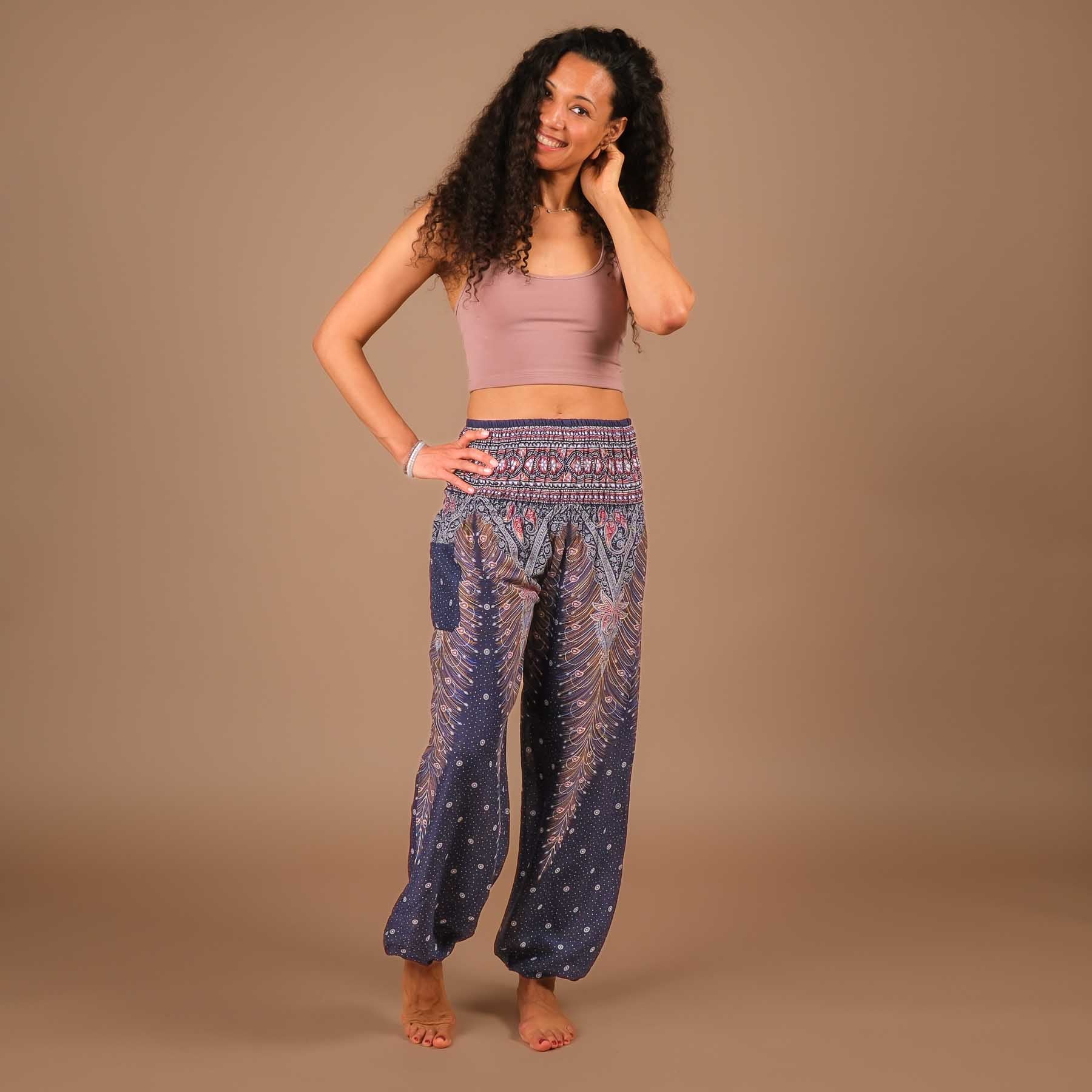 Yoga Haremshose Feather blau