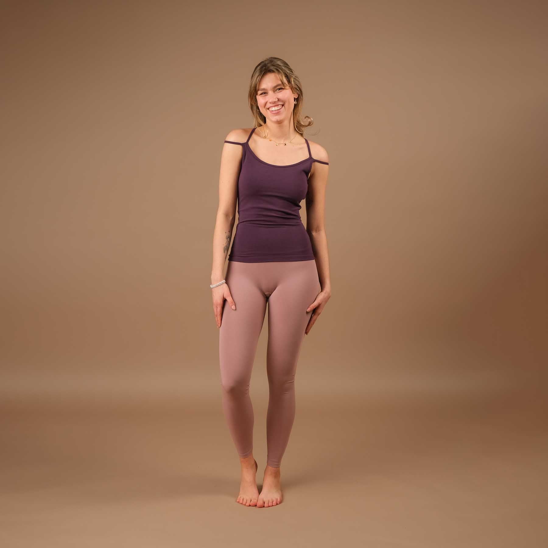 Yoga Tank Top Joy lang made in Switzerland plum