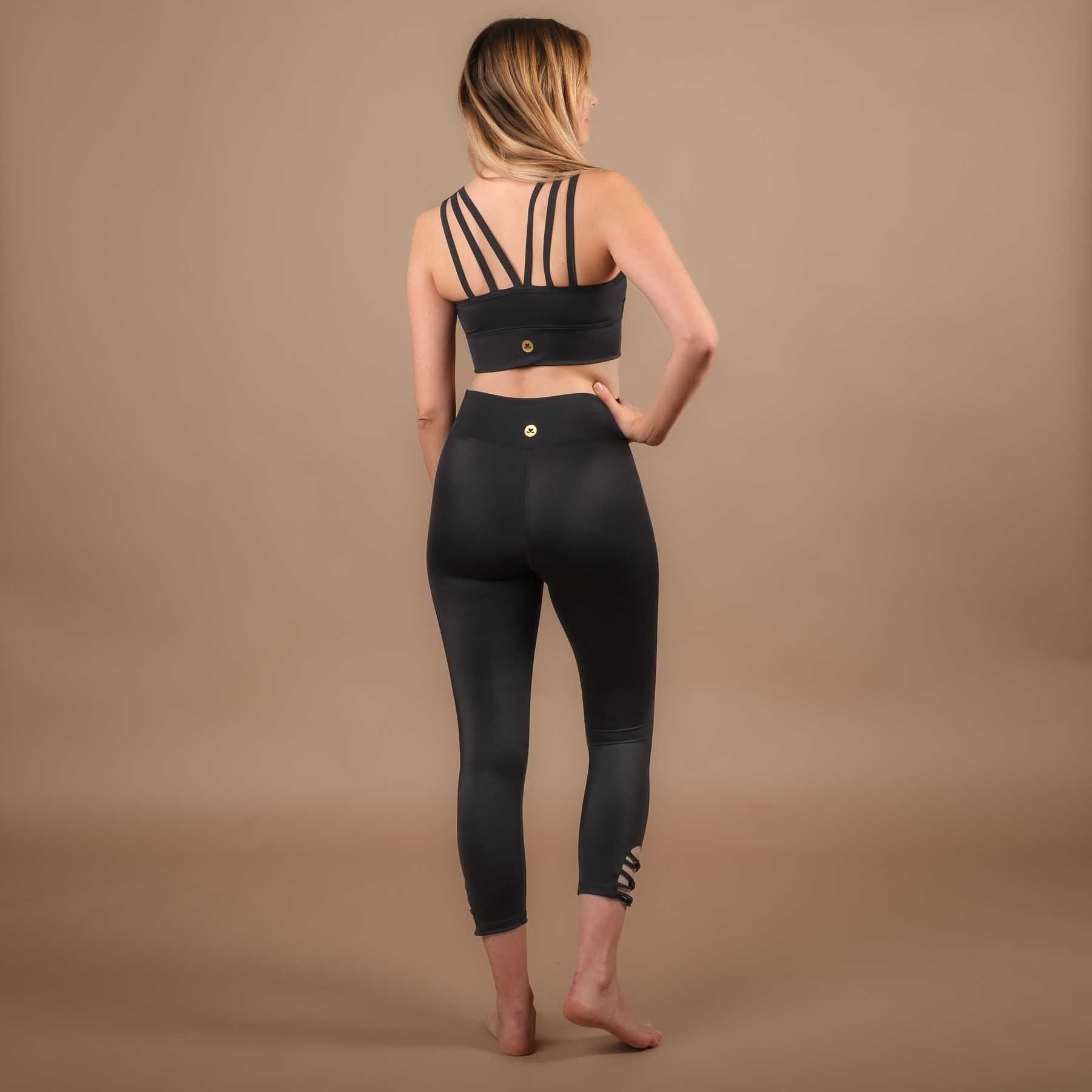 Yoga Leggings 7/8 Eco Mare in der Schweiz hergestellt aus recyceltem Econyl Stoff schwarz