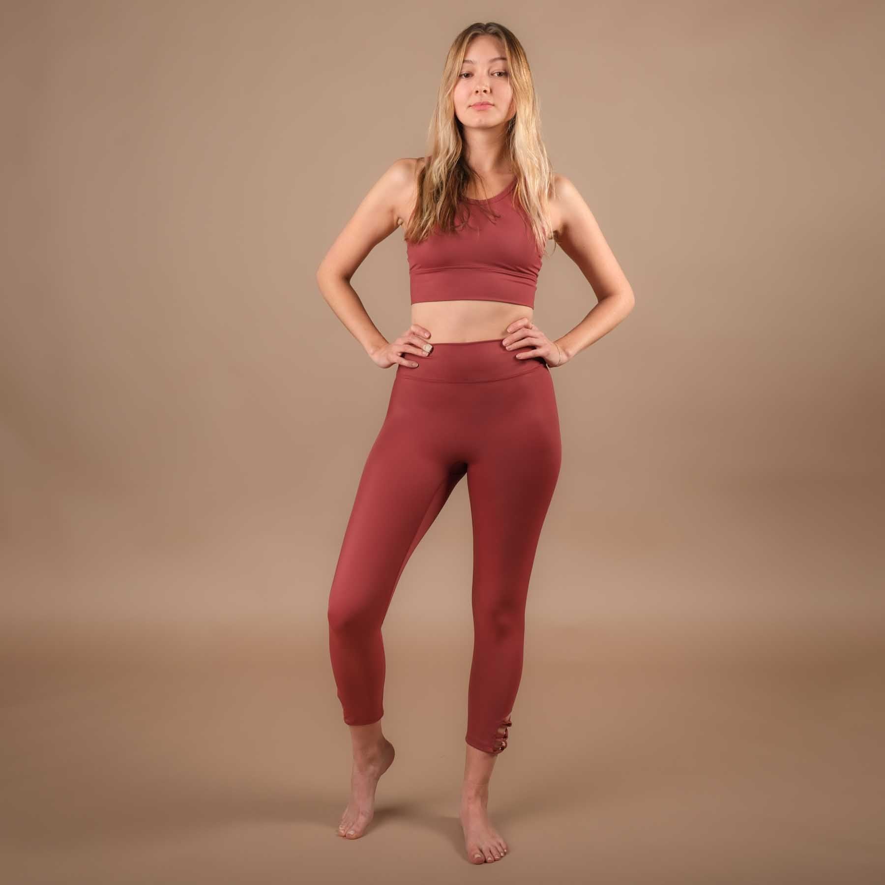 Yoga Leggings 7/8 Eco Mare in der Schweiz hergestellt aus recyceltem Econyl Stoff terracotta