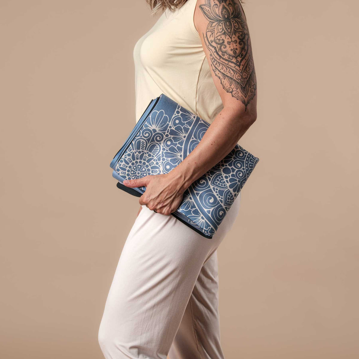 Yoga Reisematte - Yogatuch Mimo blau