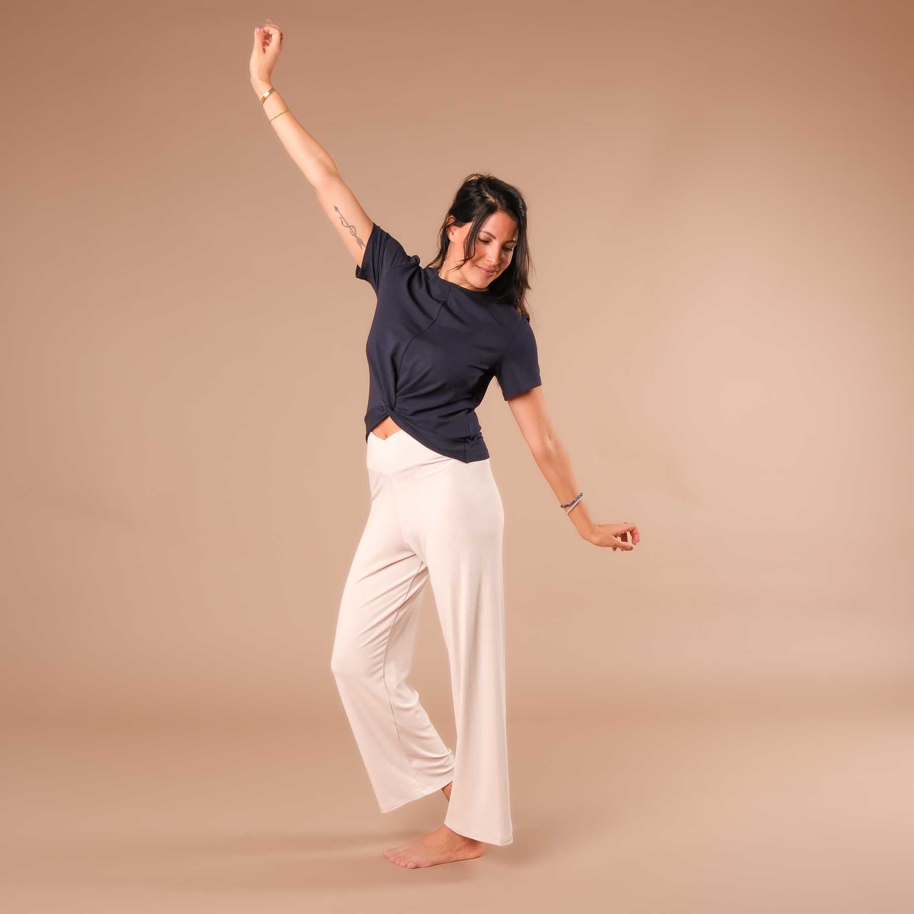 Yoga Schlingtop Classy kurzarm marine