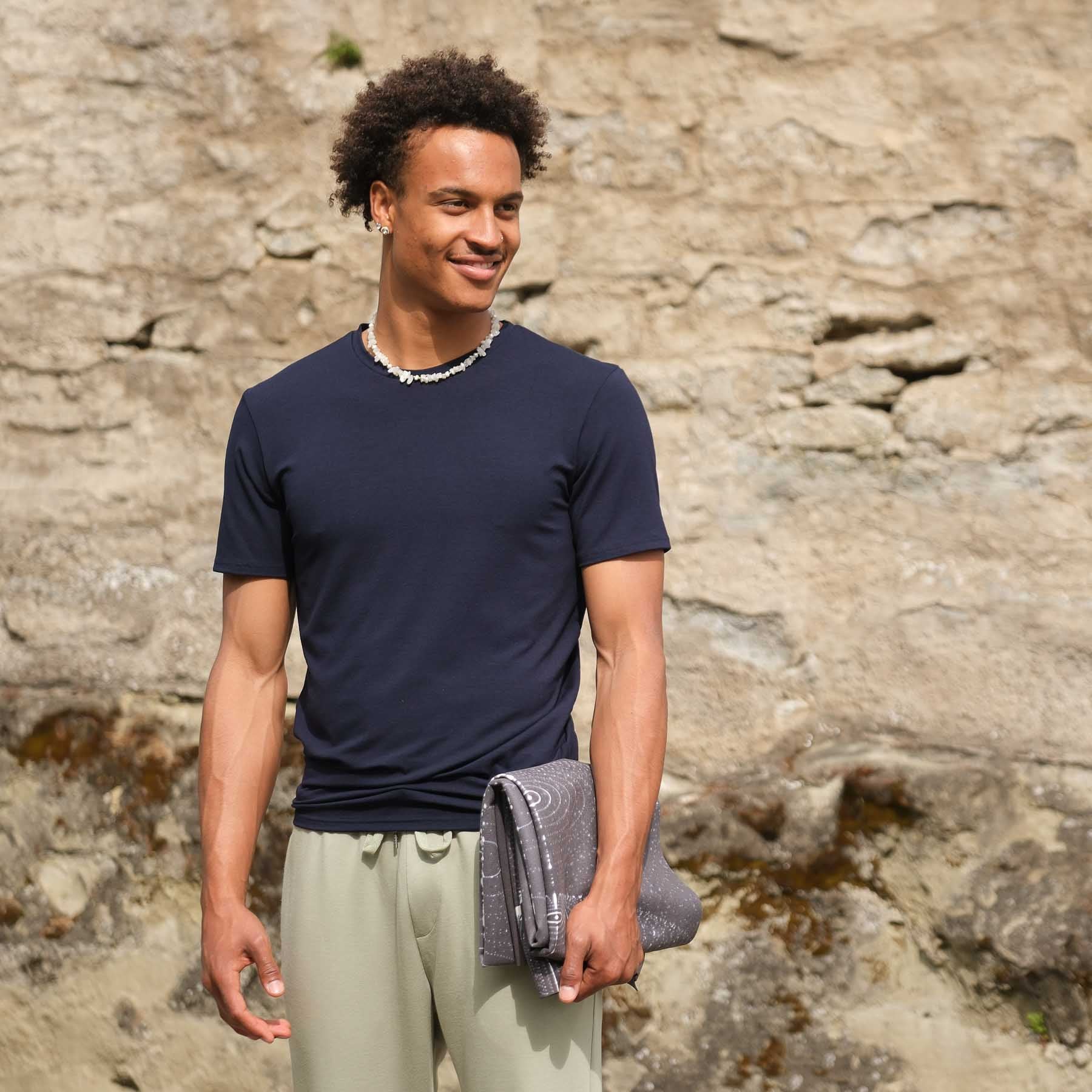 Herren Yoga Shirt Classy kurzarm marine