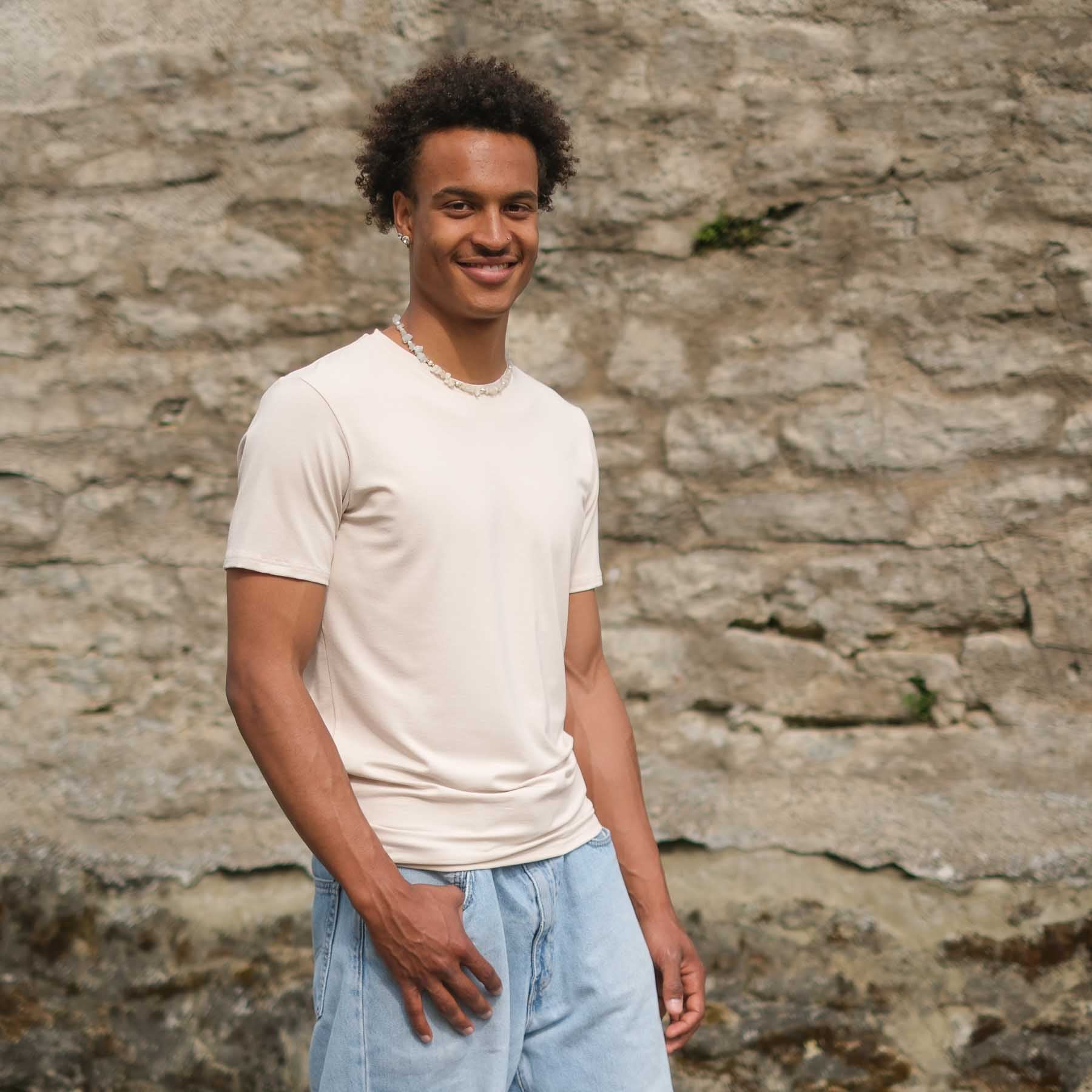 Herren Yoga Shirt Classy kurzarm sand