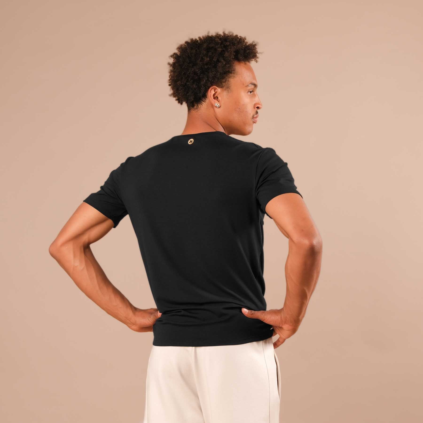 Herren Yoga Shirt Classy kurzarm schwarz