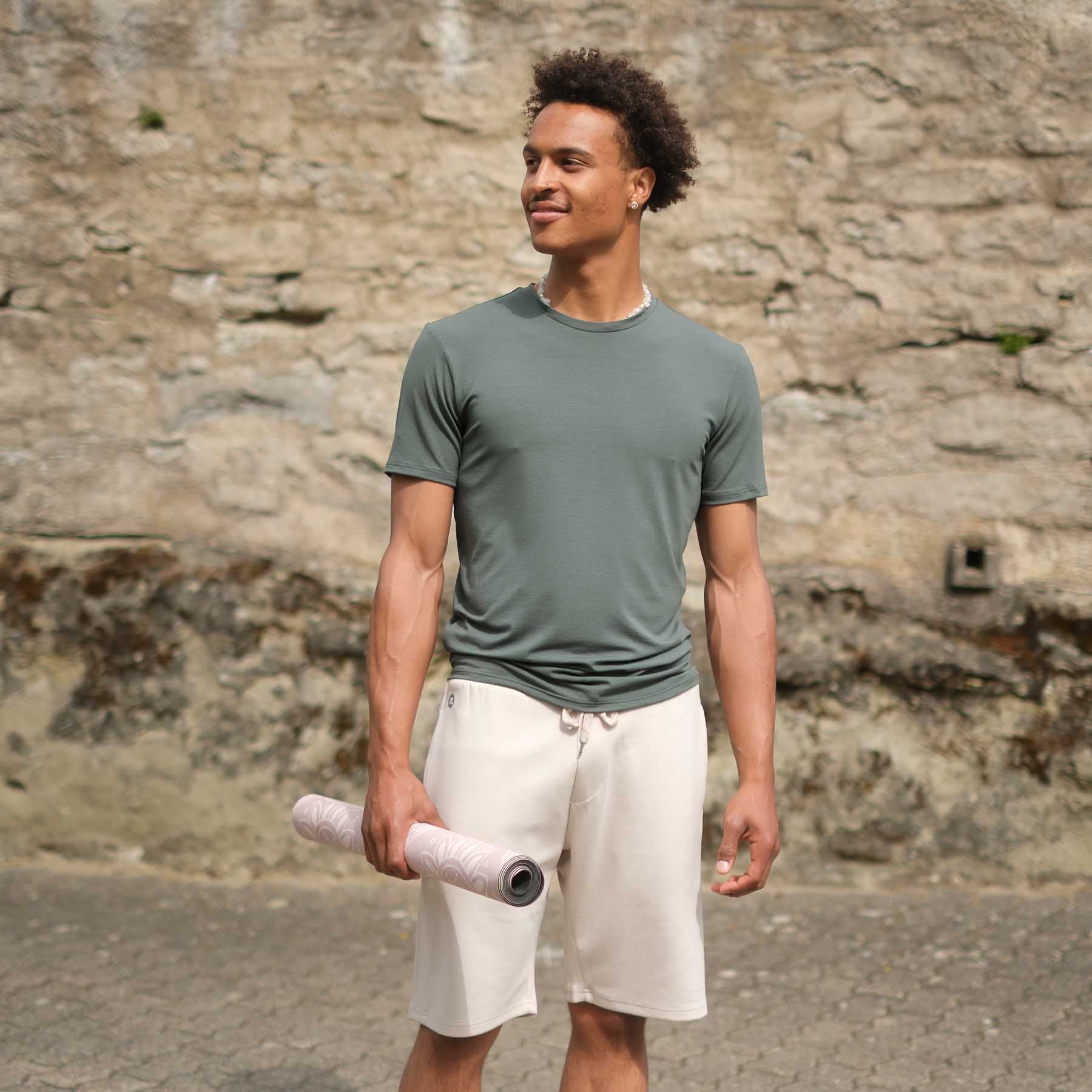 Herren Yoga Shirt Classy kurzarm smaragd