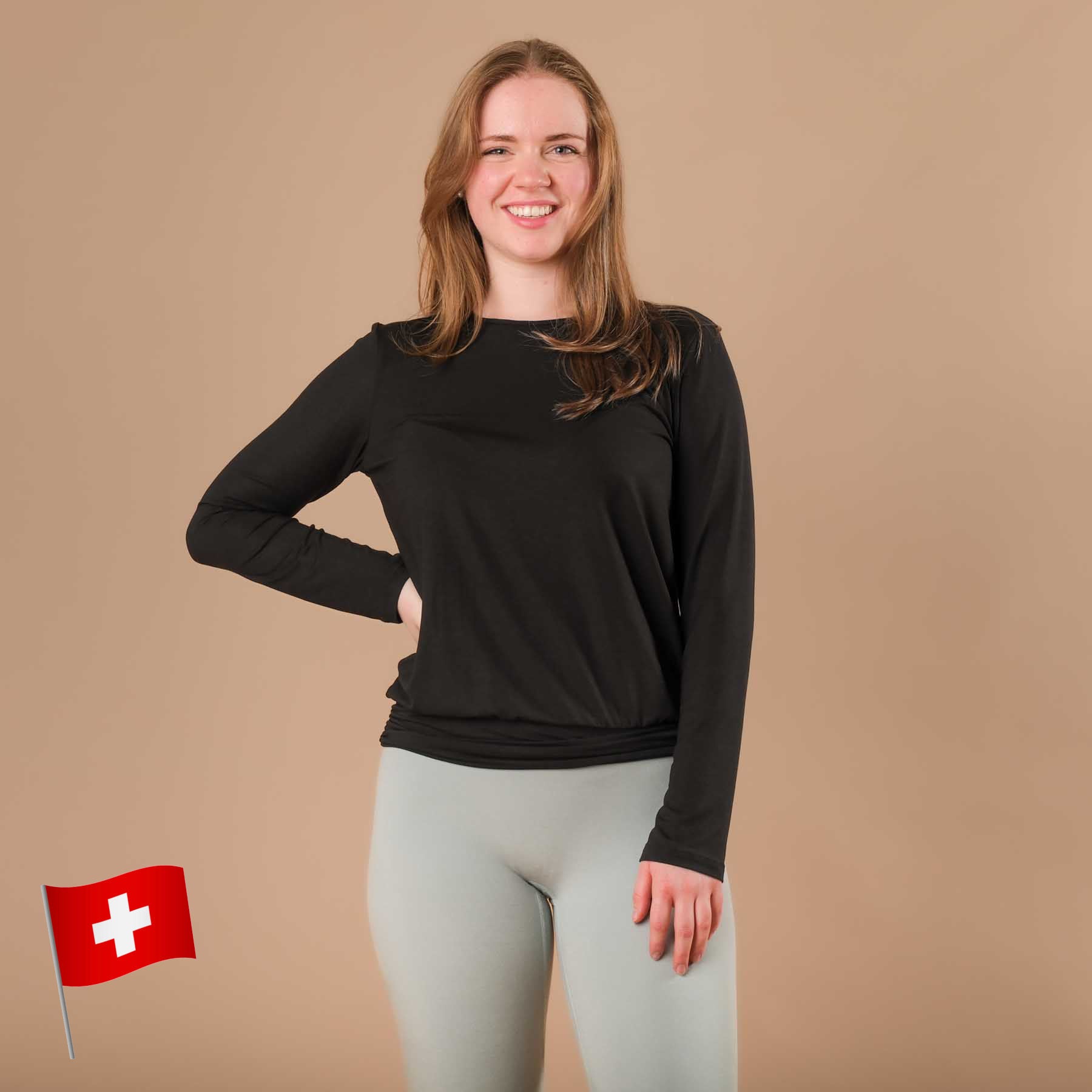 Yoga Shirt Comfy langarm schwarz