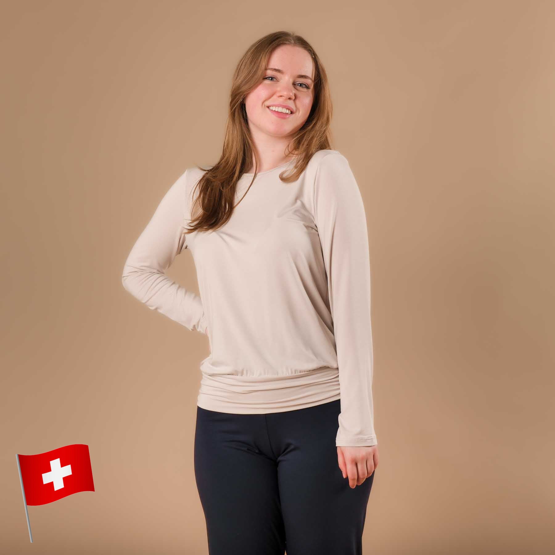 Yoga Shirt Comfy langarm sand