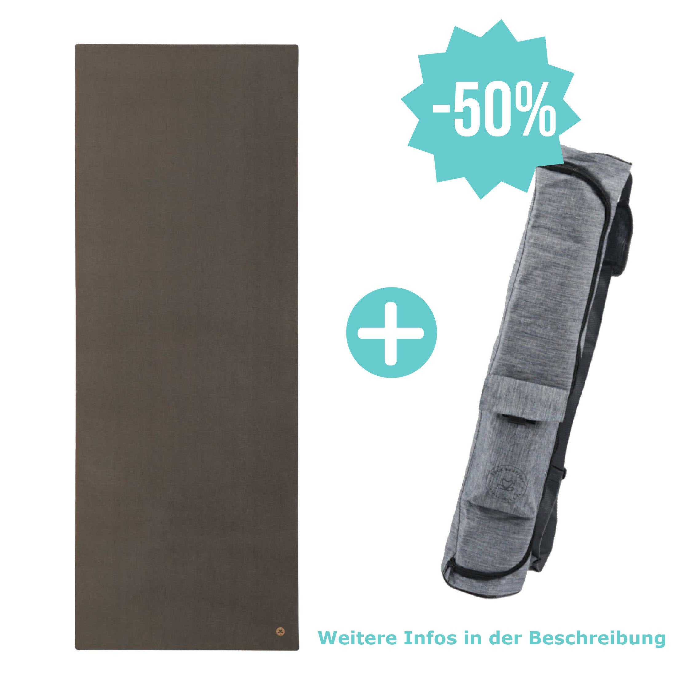 Yogamatte EcoGrip Naturkautschuk FSC anthrazit