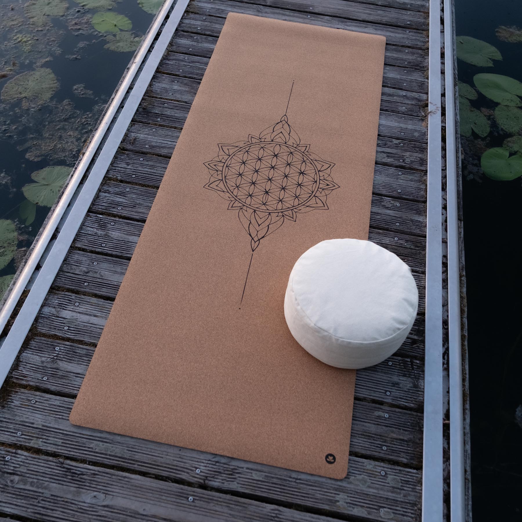 Yogamatte Kork Blume des Lebens Mandala