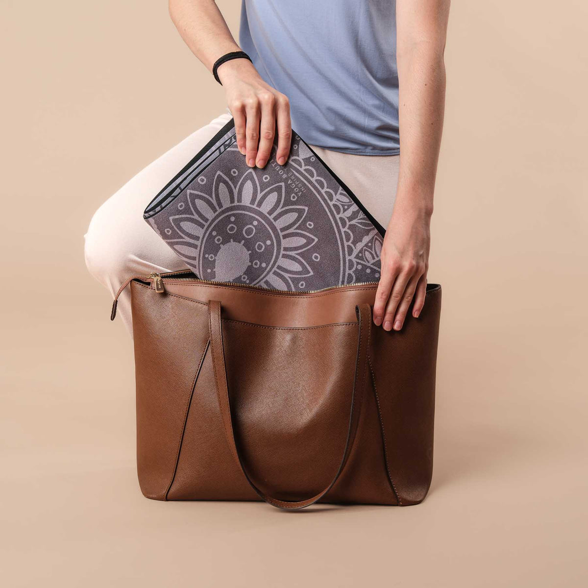 Tapis de voyage - Tapis de yoga Mandala noir