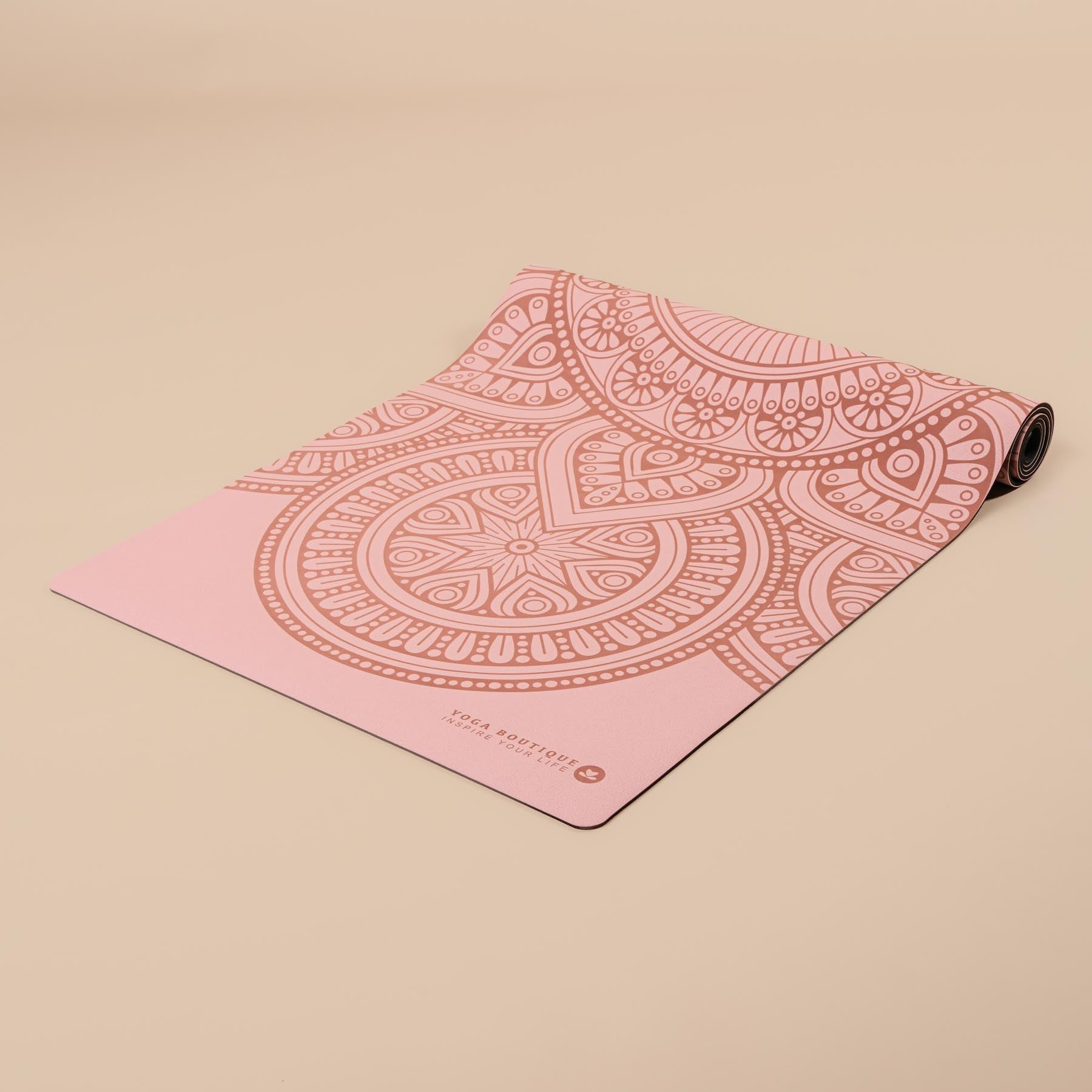 Yogamatte SuperGrip 2.0 Mandala sehr rutschfeste Yogamatte rosa