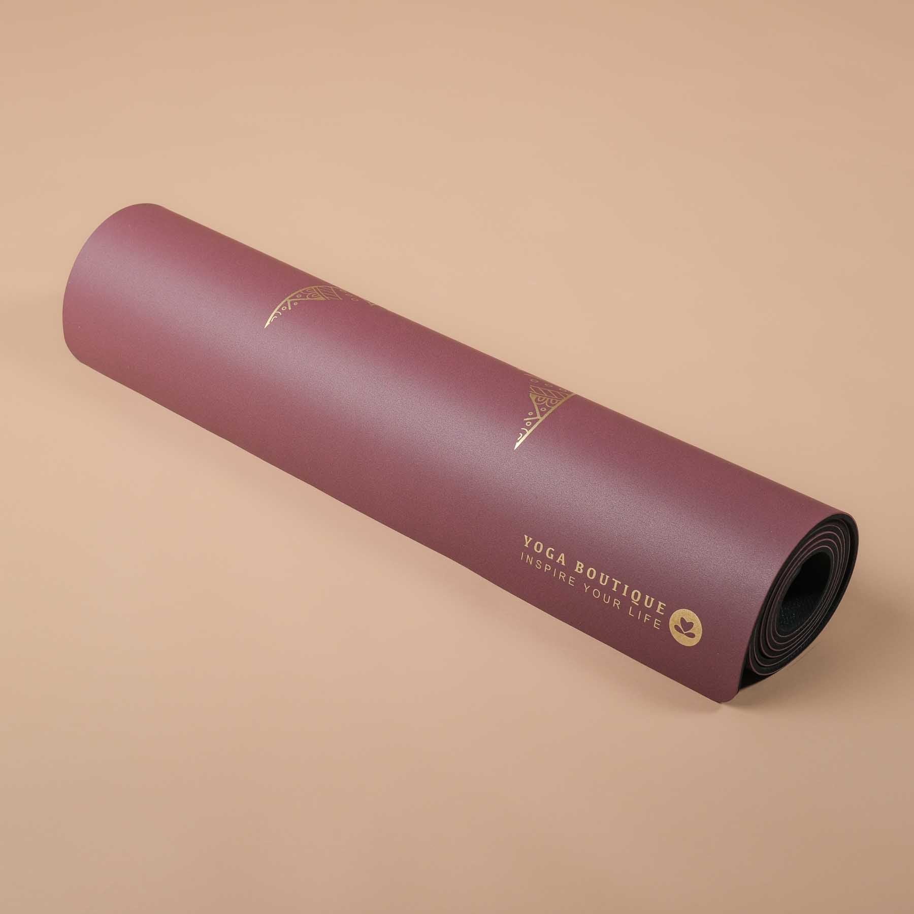 Yogamatte SuperGrip 2.0 Mandala Moon super rutschfest aus Naturkautschuk berry