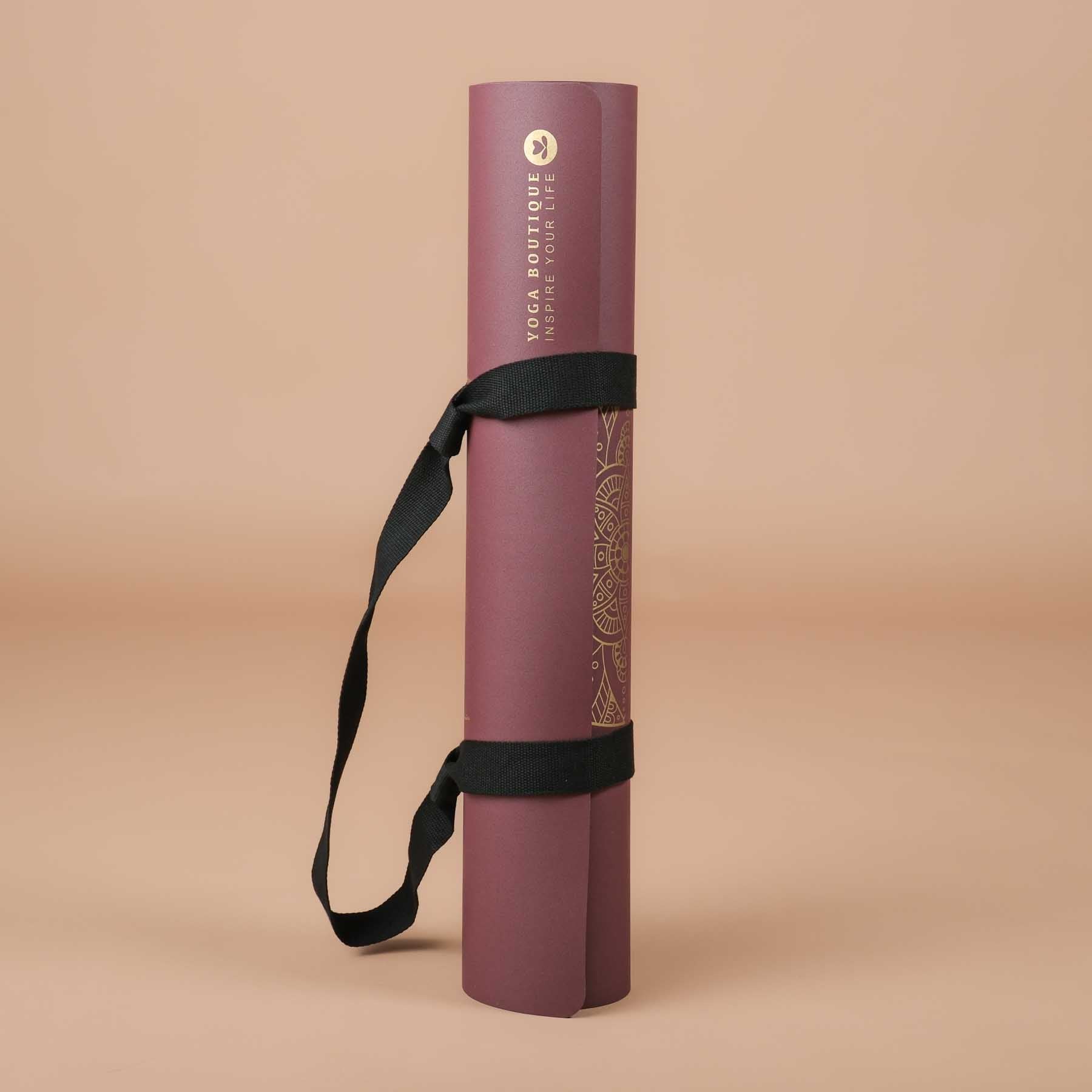 Yogamatte SuperGrip 2.0 Mandala Moon super rutschfest aus Naturkautschuk berry