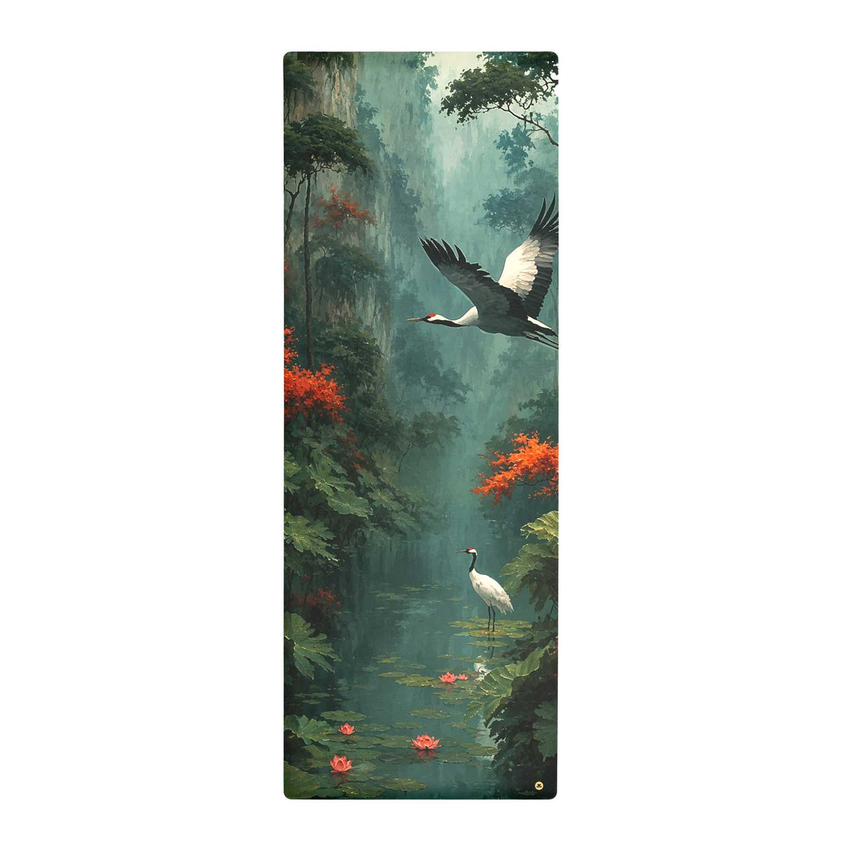 Rutschfeste Yogamatte SuperGrip Design Zen Garden mit Kranich