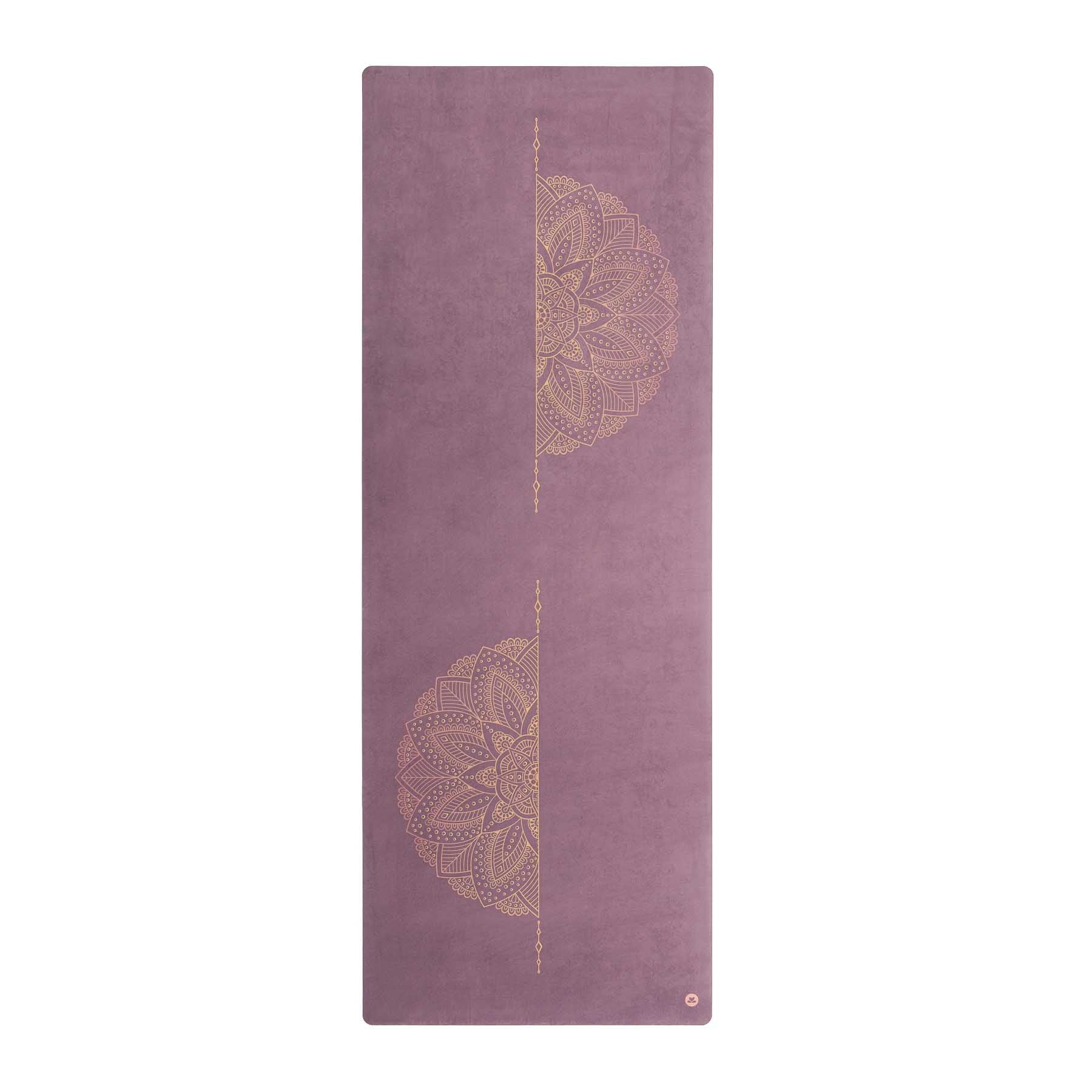 Yogamatte Velours Ornament aubergine