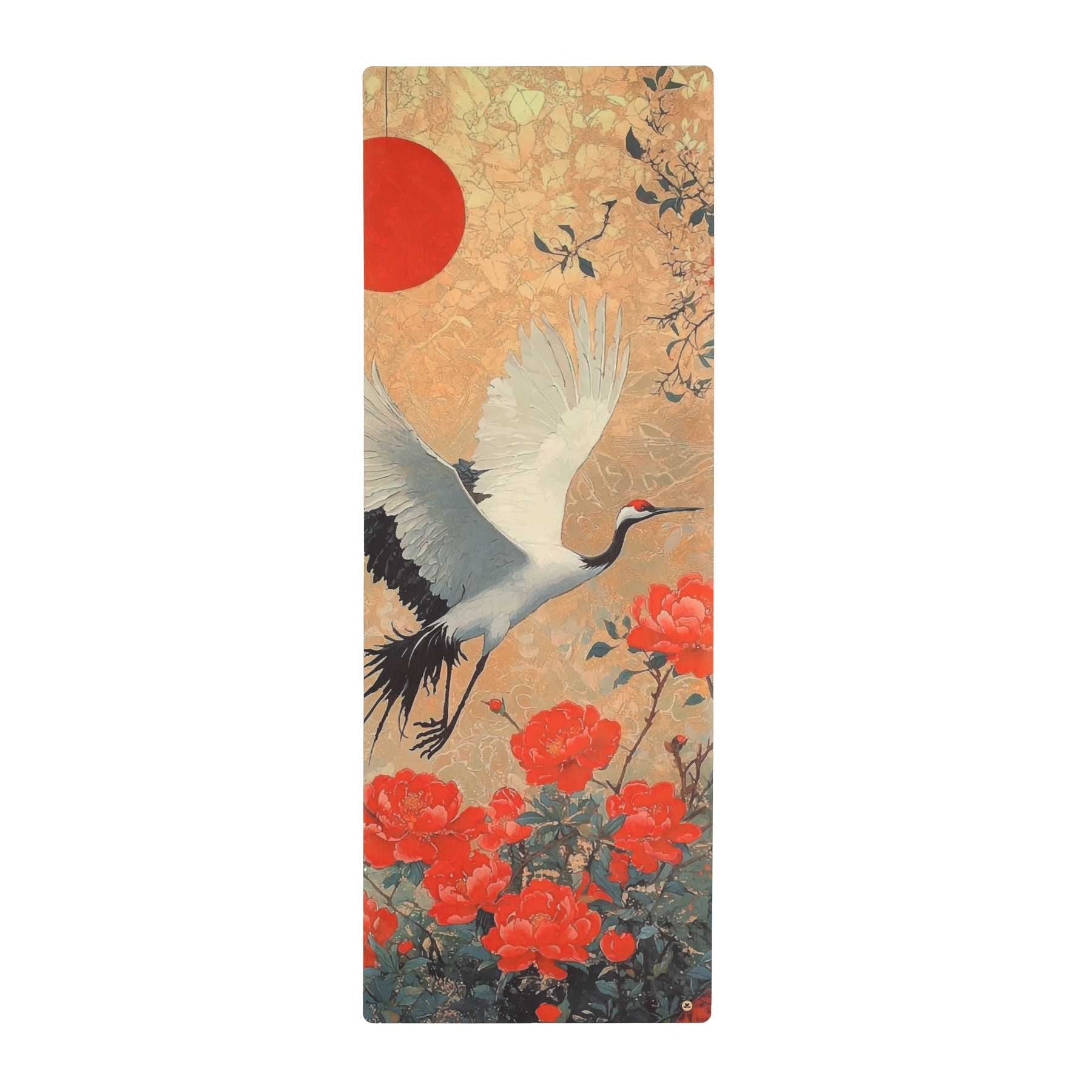 Tappetino da yoga Hybrid Velours Japan con motivo a gru