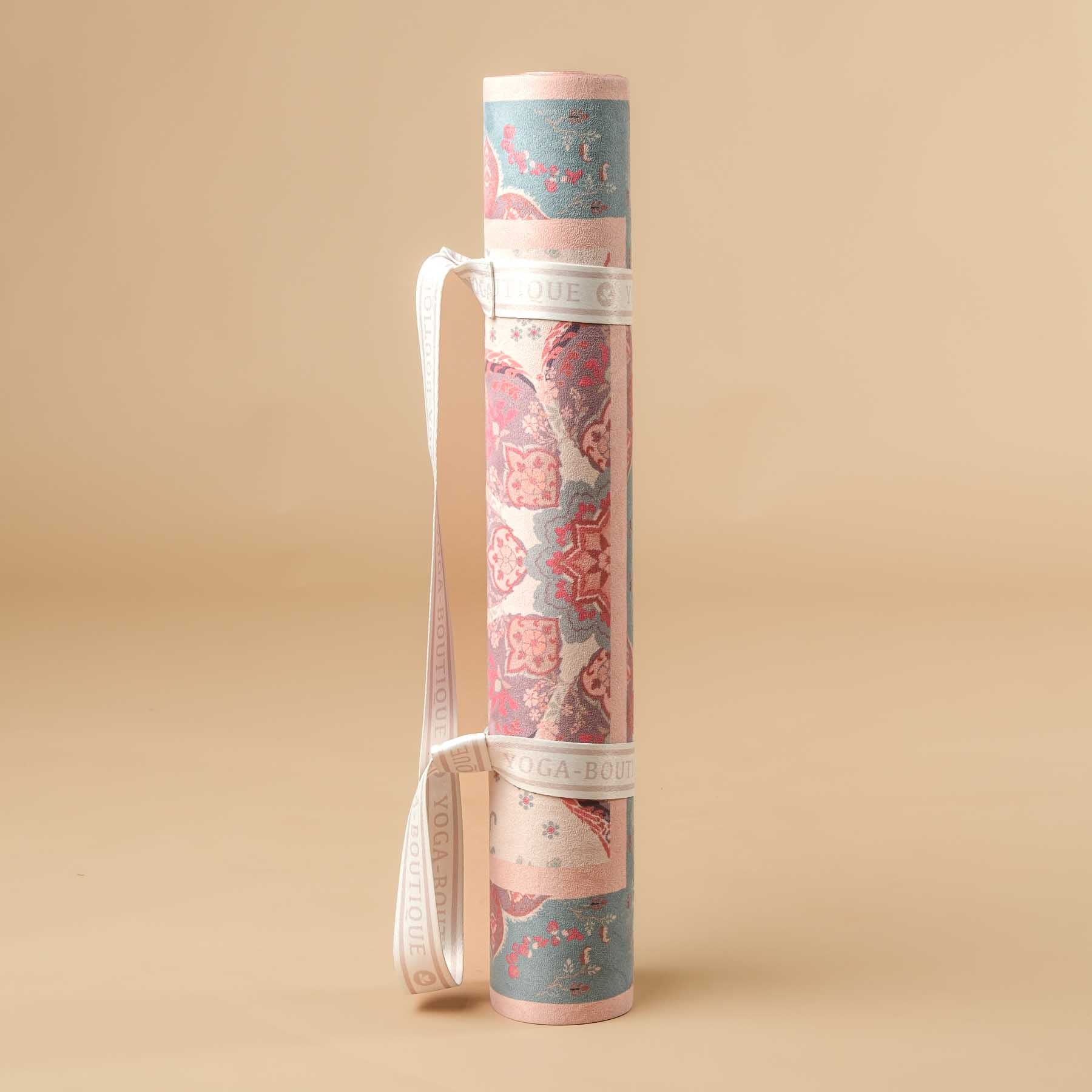 Yogamatte Velours Marrakesch mit schönem Blütenmuster