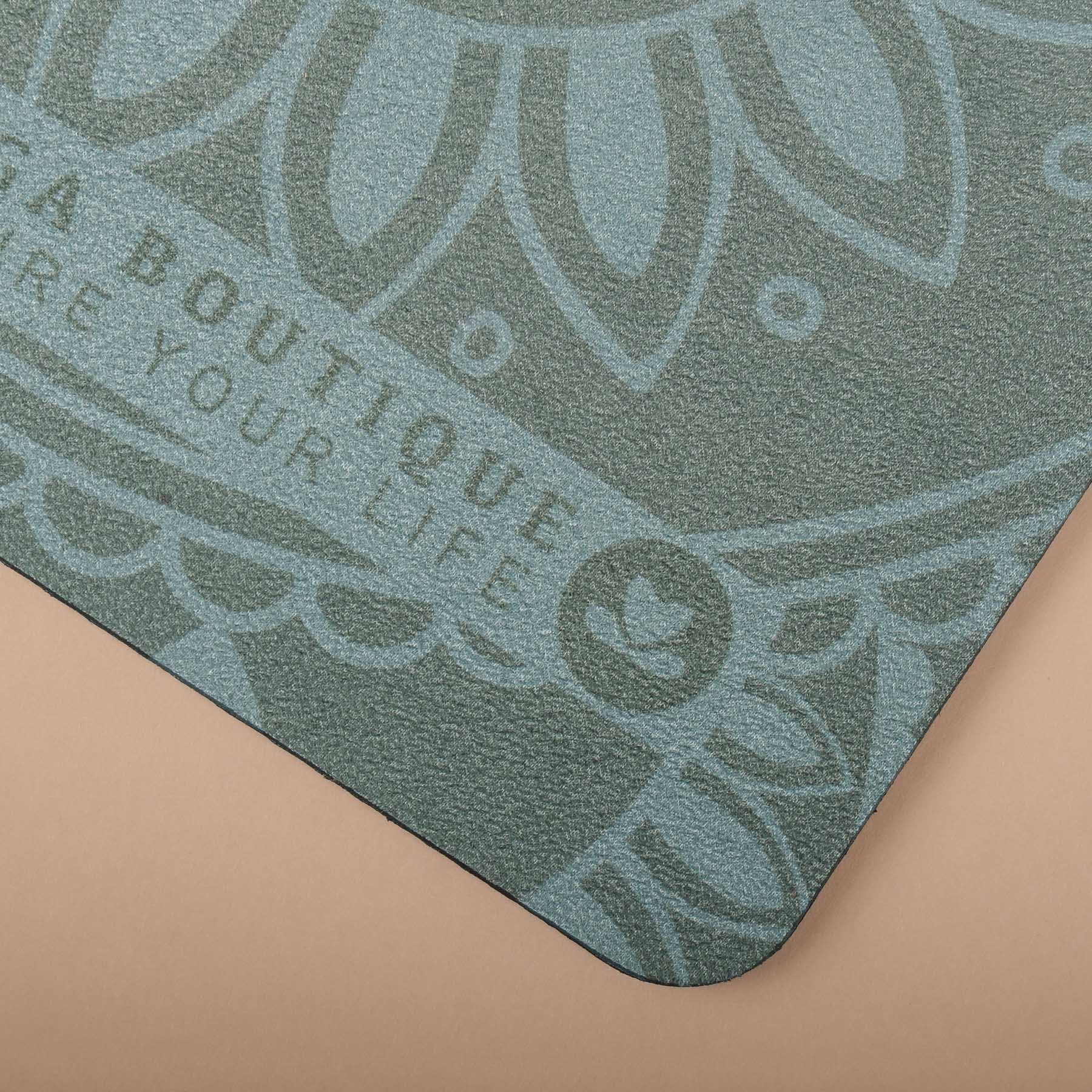 Yogamatte Velours Mandala tannengruen