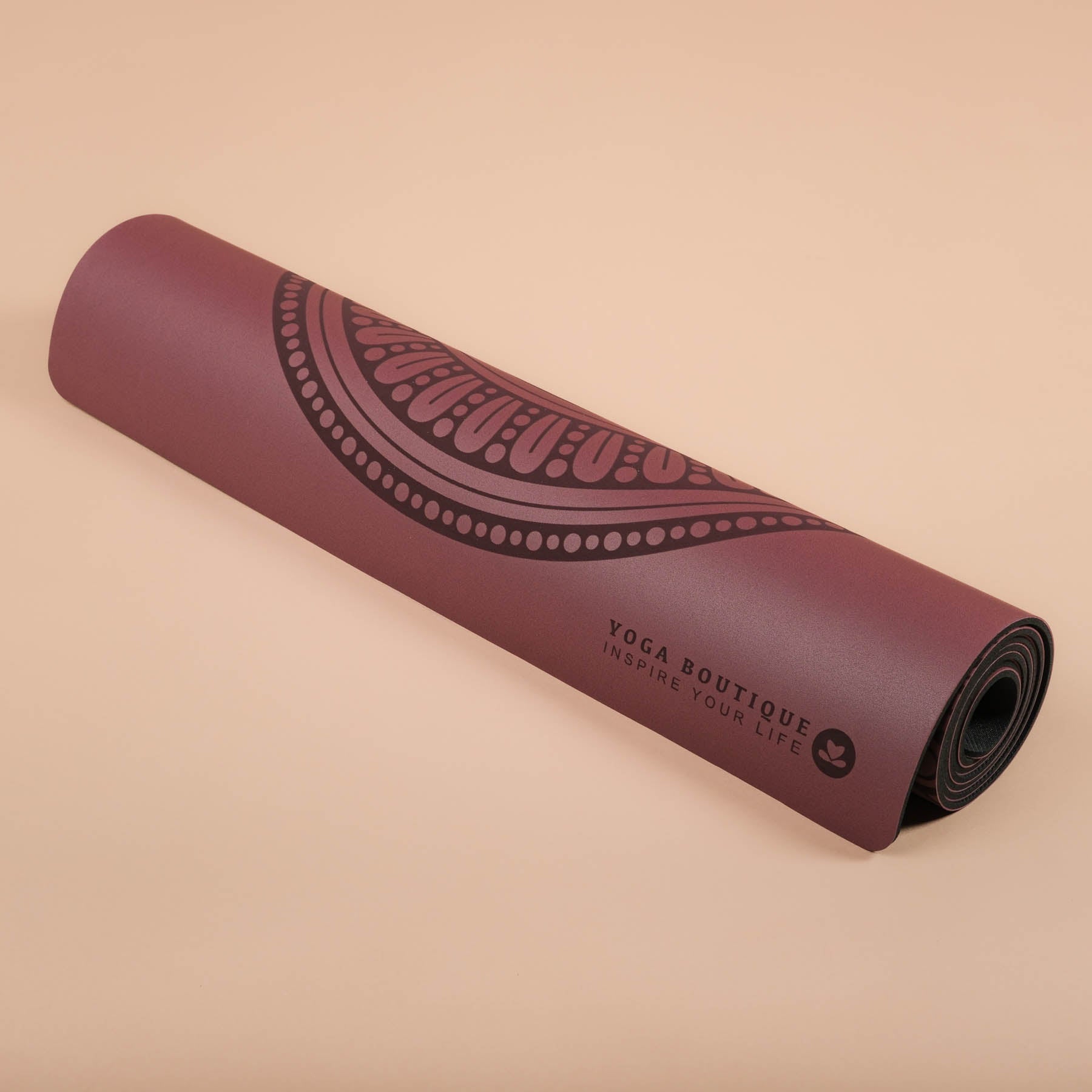 Yogamatte SuperGrip 2.0 Mandala sehr rutschfeste Yogamatte berry aus Naturkautschuk mit guter Halt