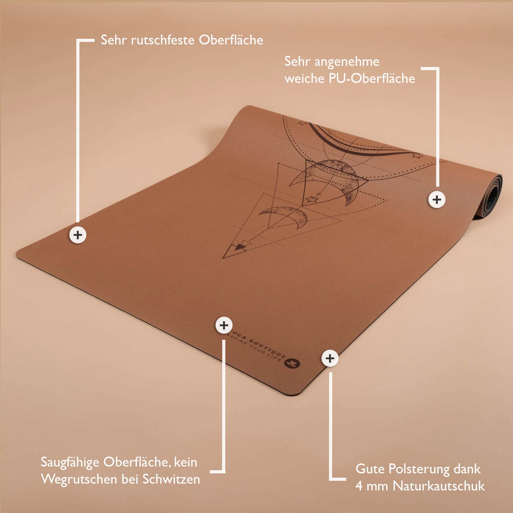Yogamatte SuperGrip 2.0 Moon coffee