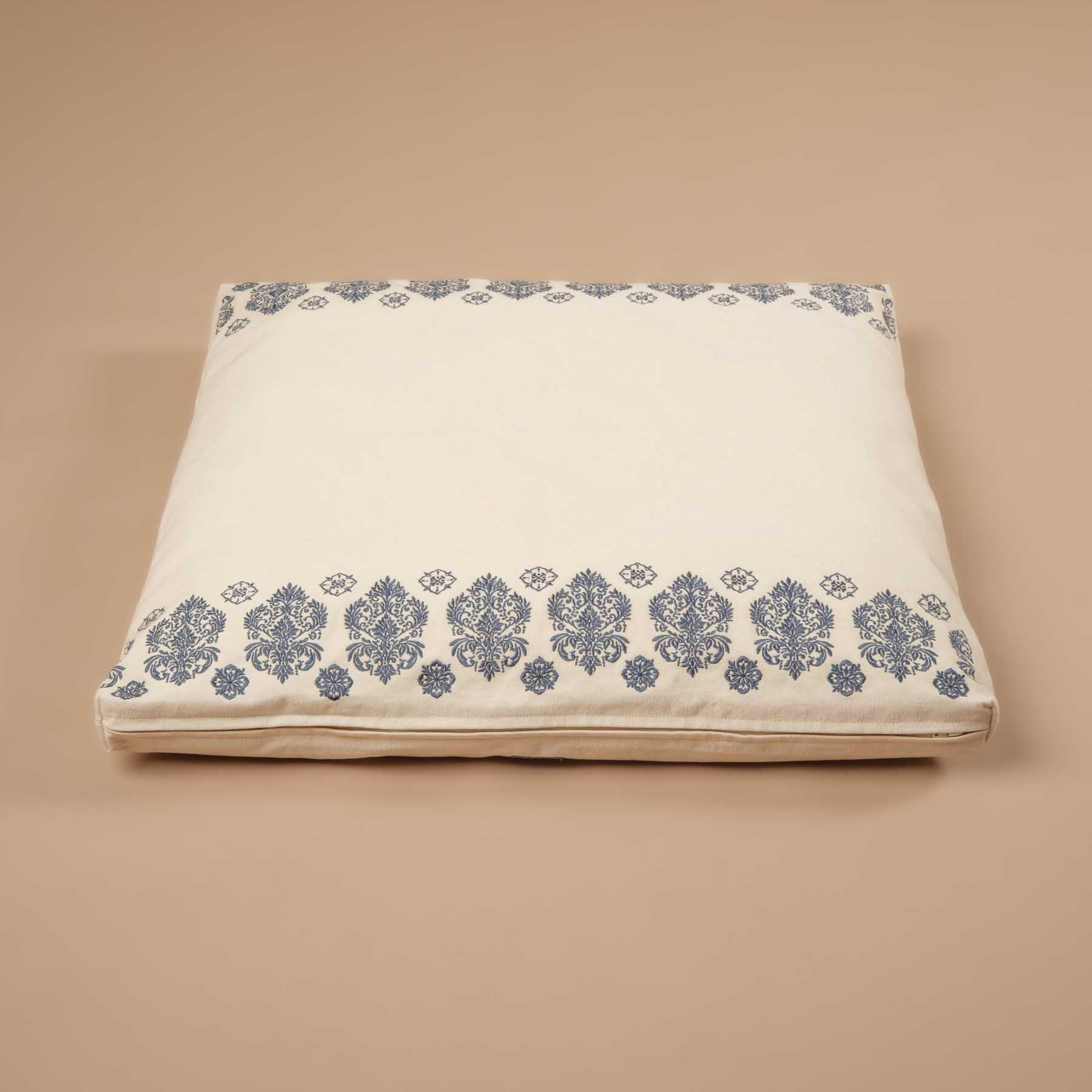 Meditationsmatte Zabuton Fleur-de-Lys blau