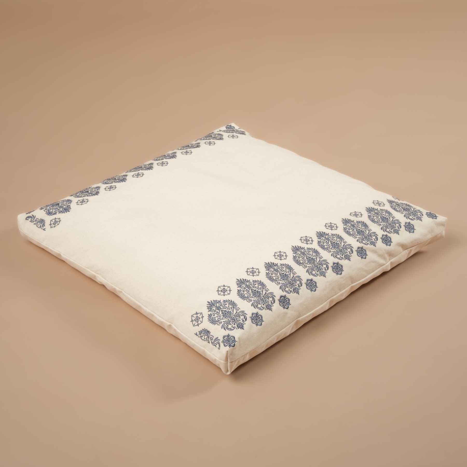 Meditationsmatte Zabuton Fleur-de-Lys blau