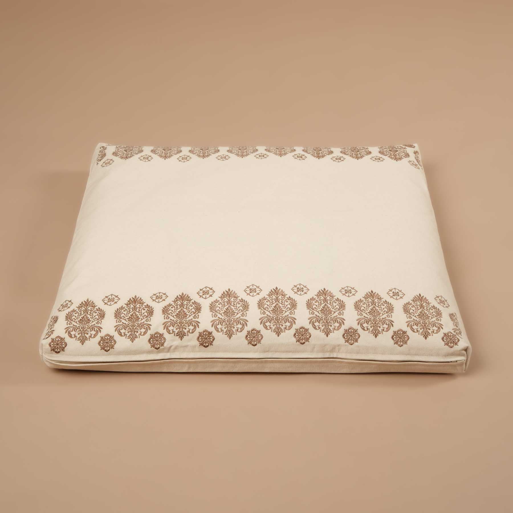 Meditationsmatte Zabuton Fleur-de-Lys braun