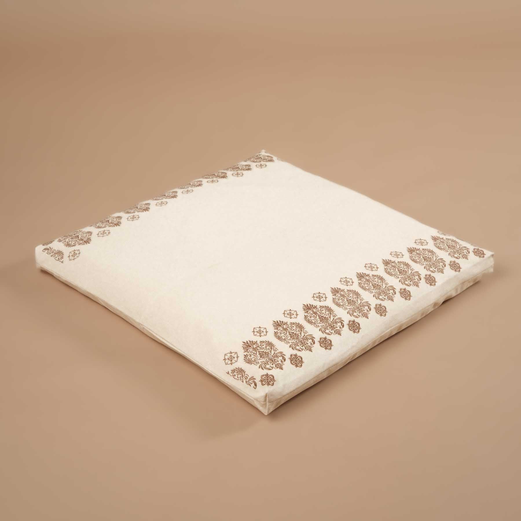 Meditationsmatte Zabuton Fleur-de-Lys braun