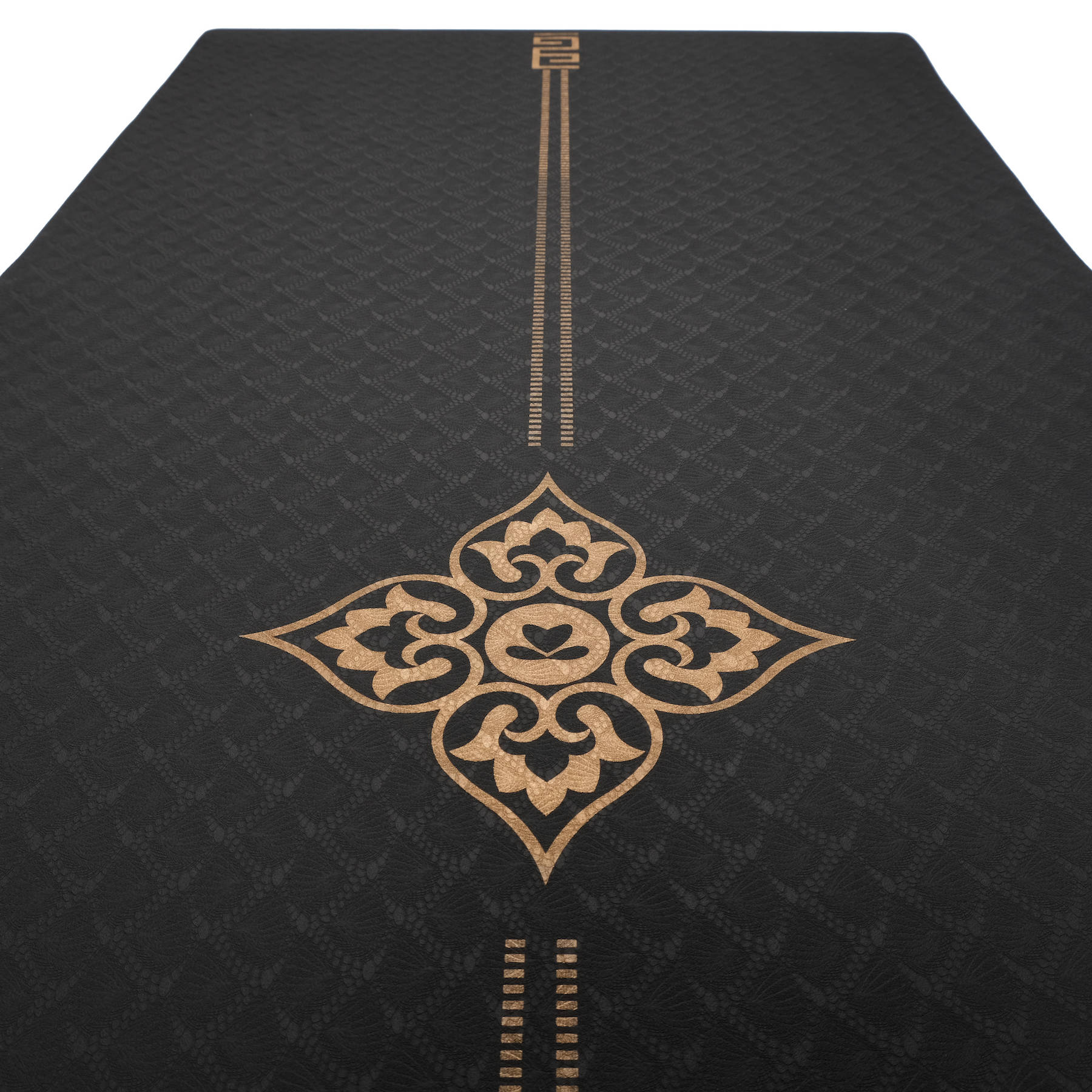 Yogamatte TPE gold Print schwarz