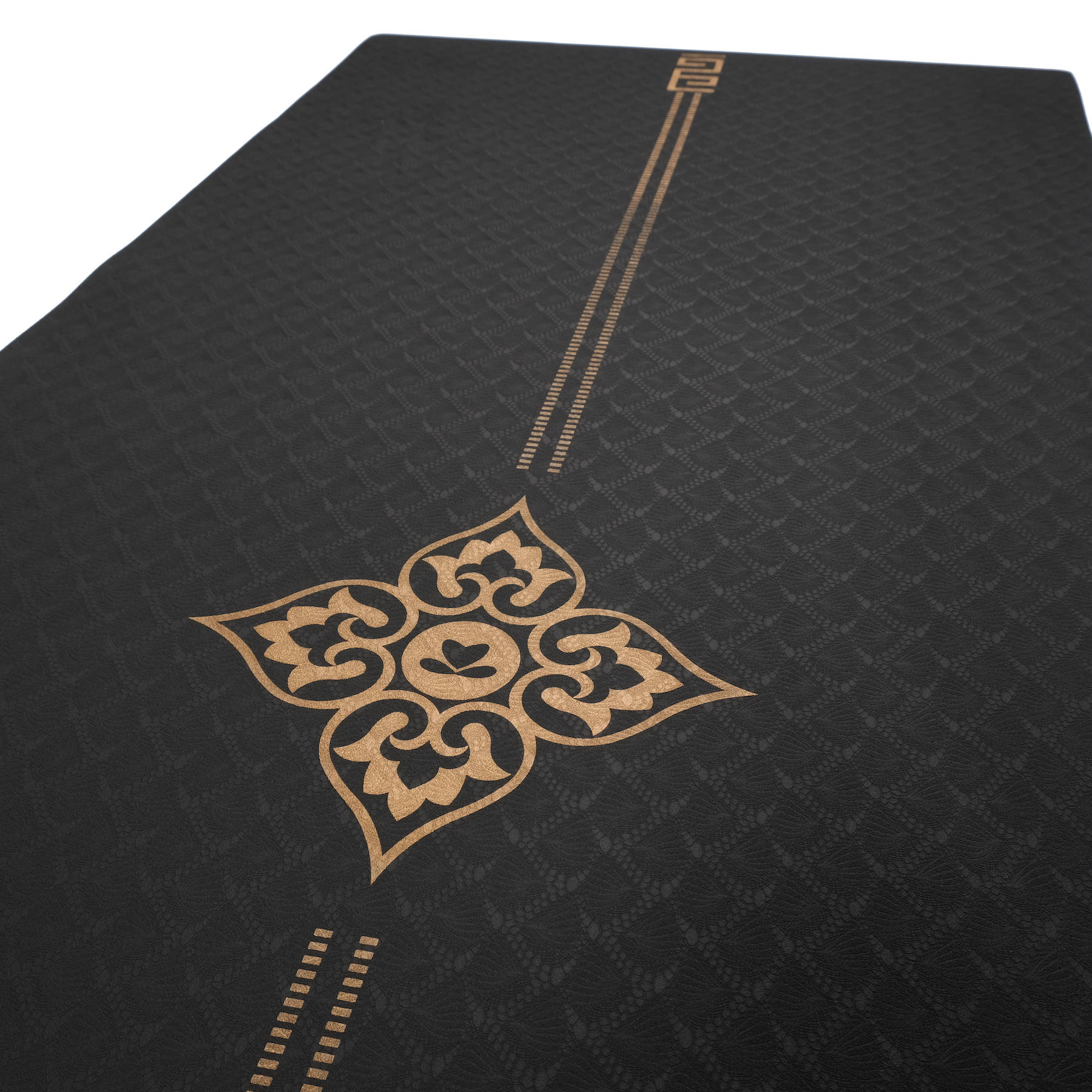 Yogamatte TPE gold Print schwarz