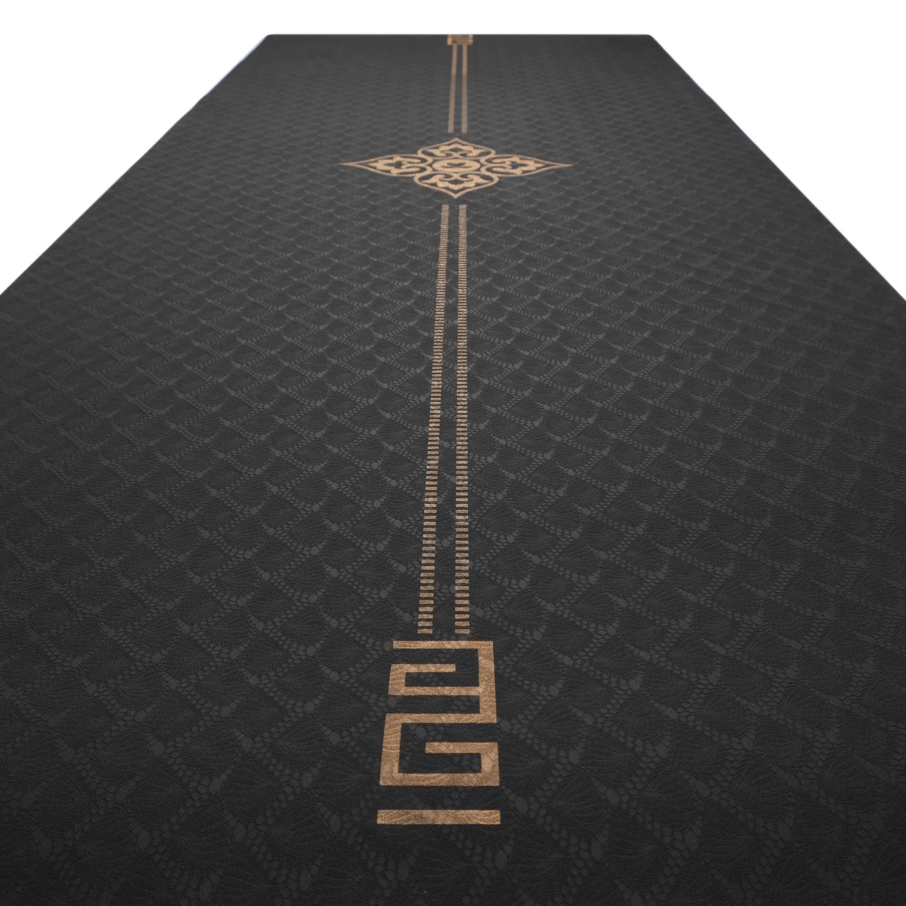 Yogamatte TPE gold Print schwarz