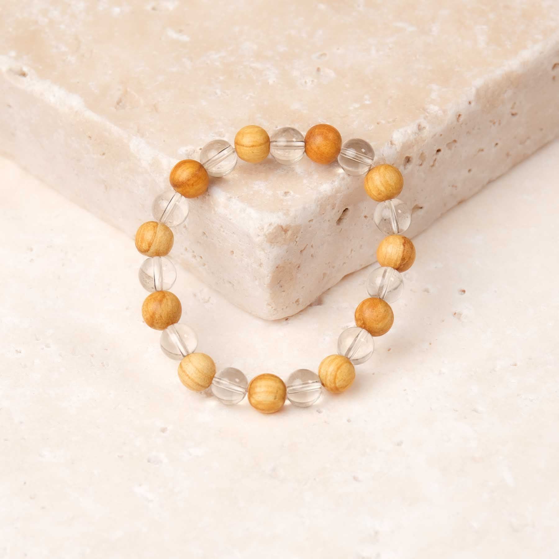 Edelstein Armband Bergkristall & Palo Santo