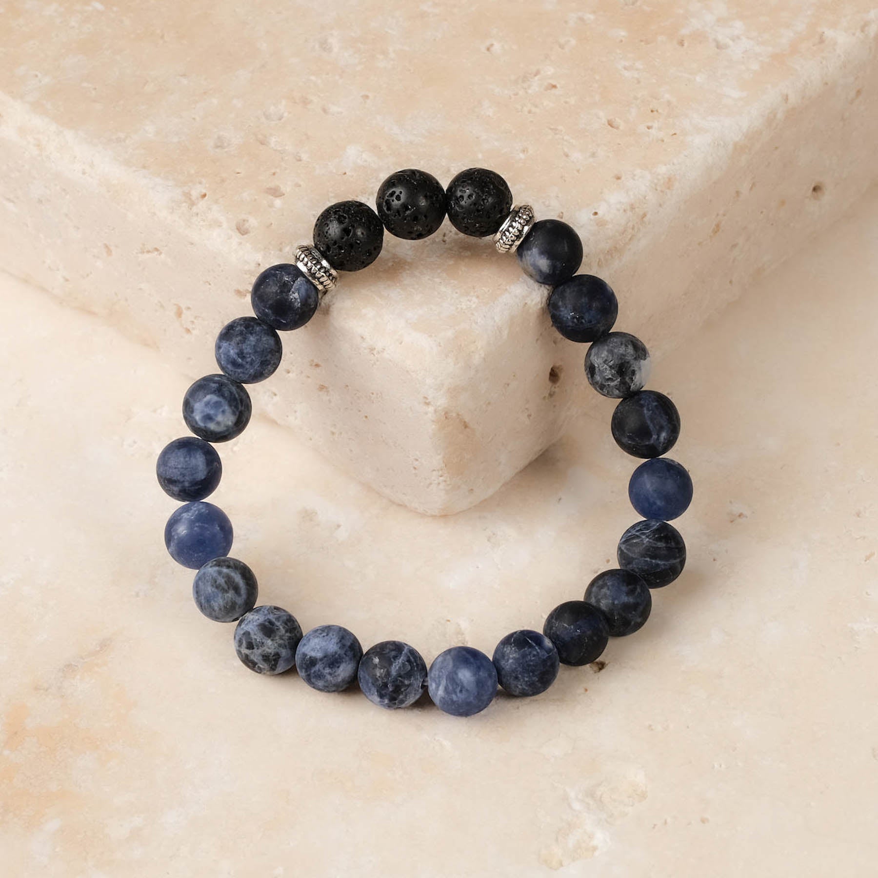Edelstein Armband Sodalith & Lavastein