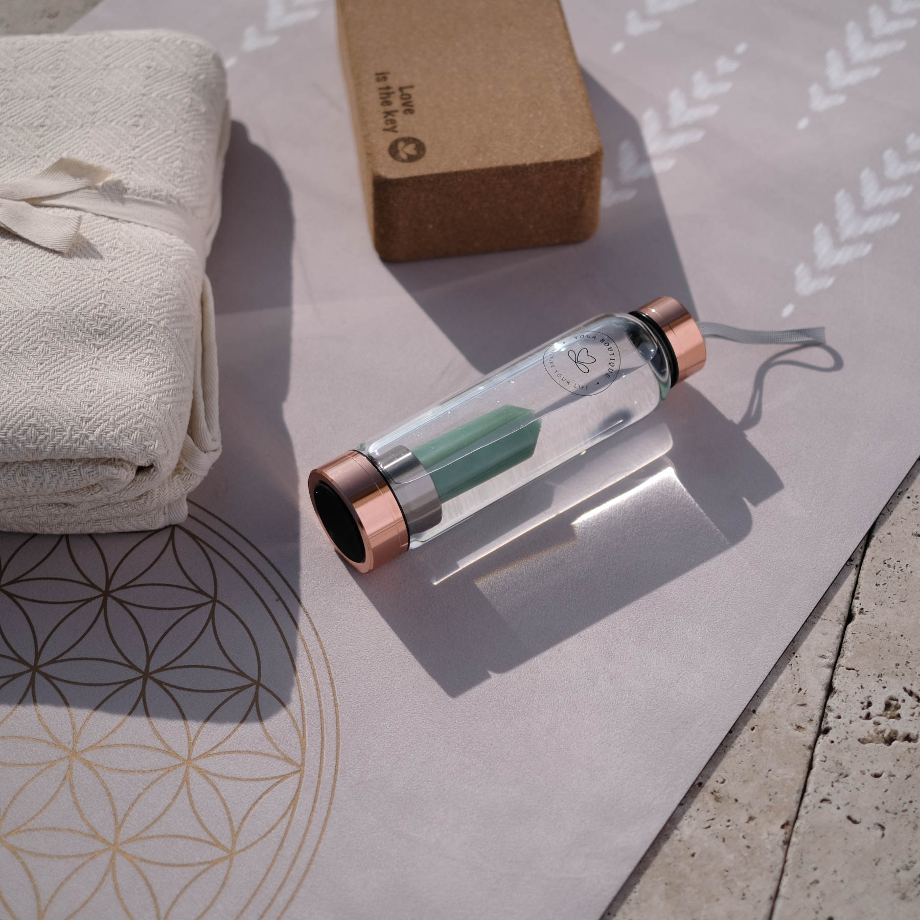 Edelstein Wasserflasche Aventurin