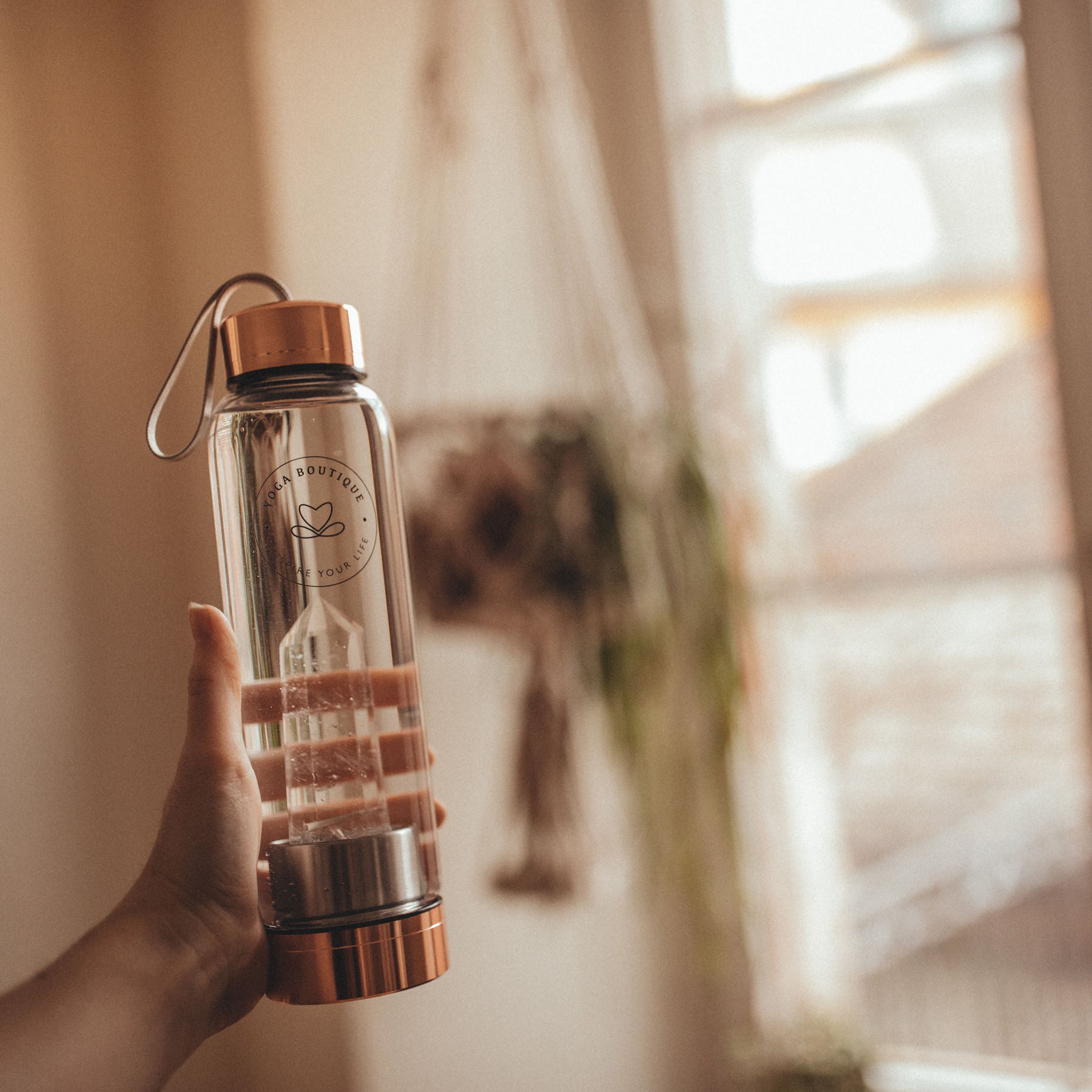 Edelstein Wasserflasche Bergkristall