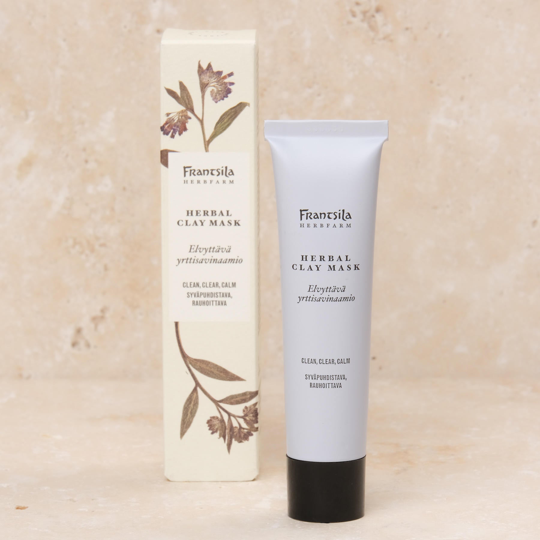 Die Naturkosmetik reinigende Gesichtsmaske mit Tonerde von Frantsila entfernt Unreinheiten effektiv, regt die Durchblutung der Haut an und stimuliert den Zellstoffwechsel.