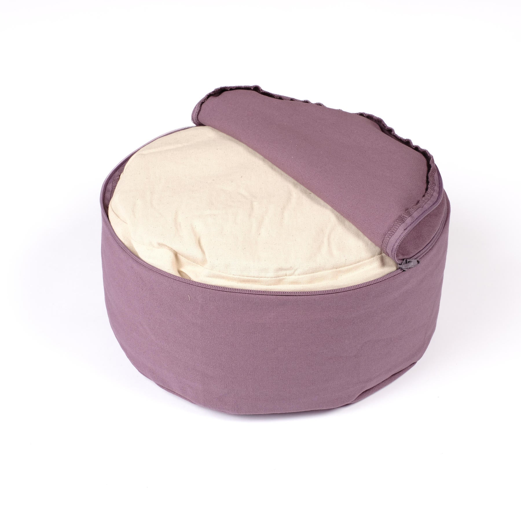 Meditationskissen rund Lotus gold Print lavendel