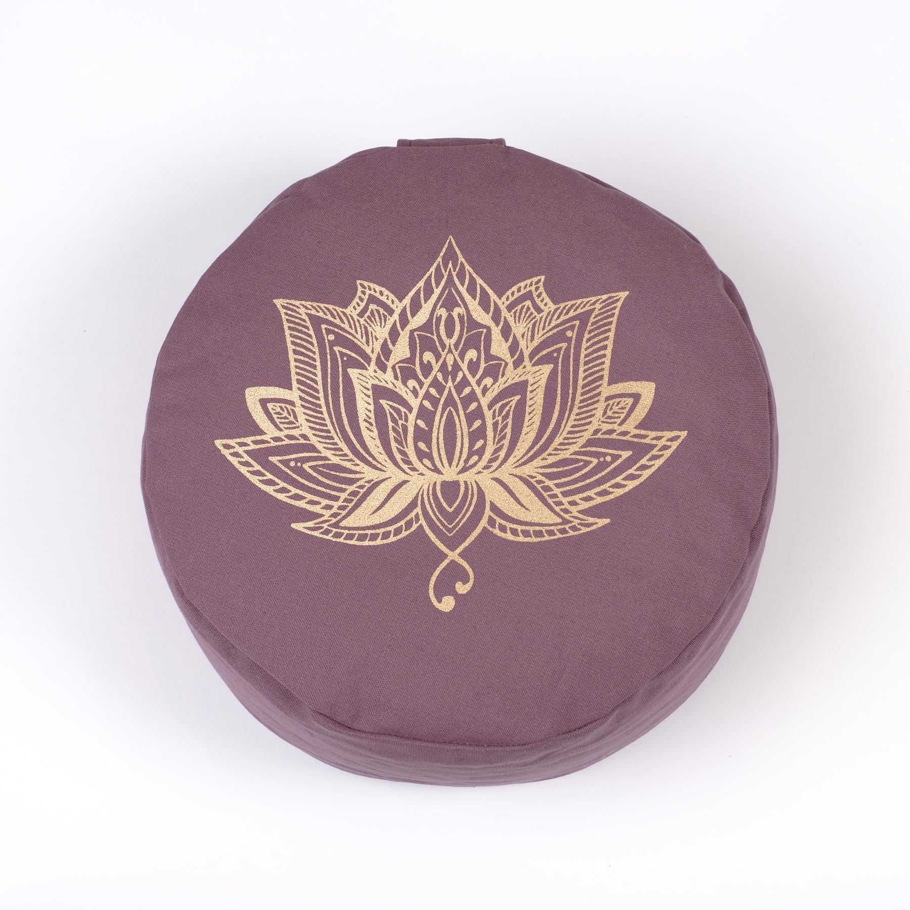 Meditationskissen rund Lotus gold Print lavendel