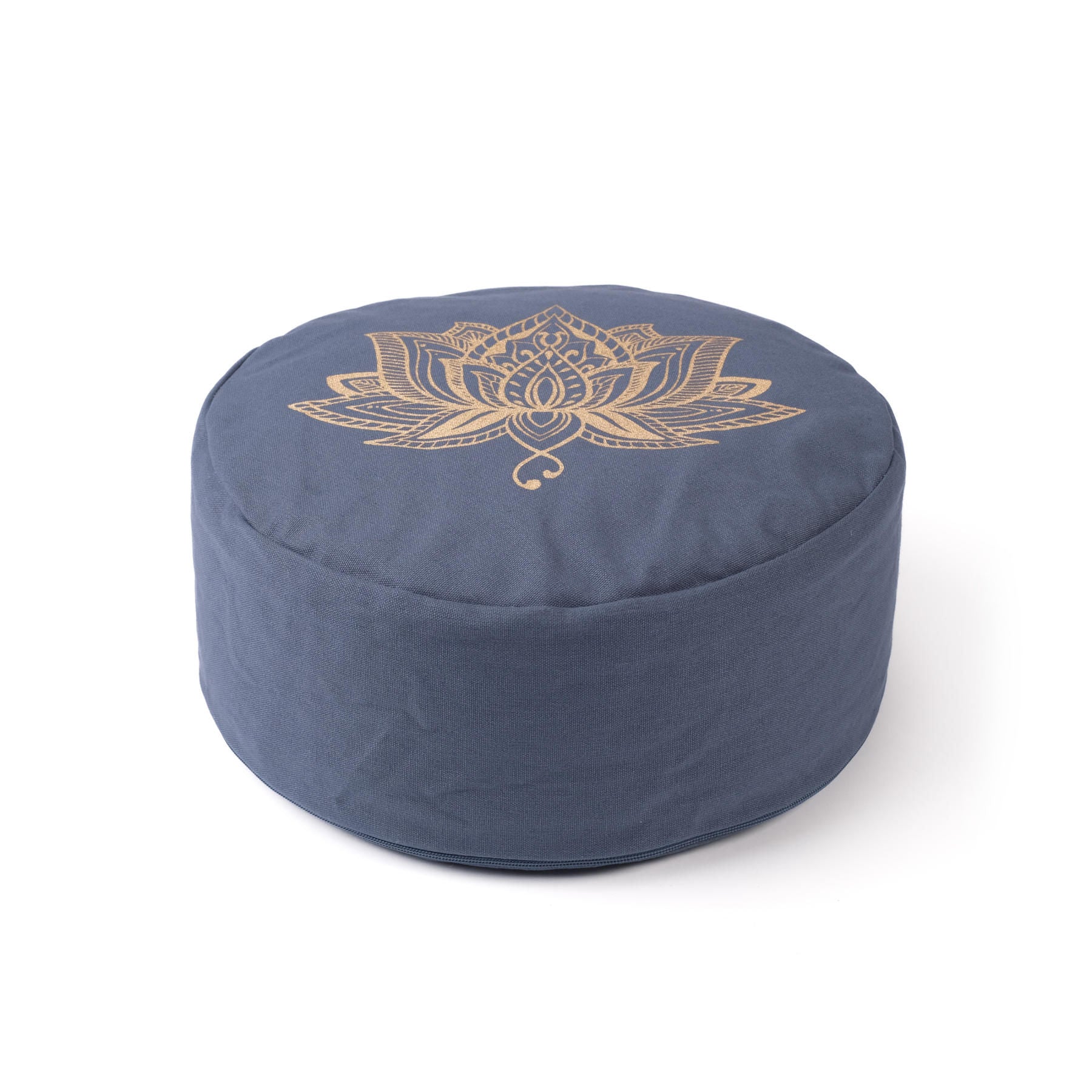 Meditationskissen rund Lotus gold Print blue-sky