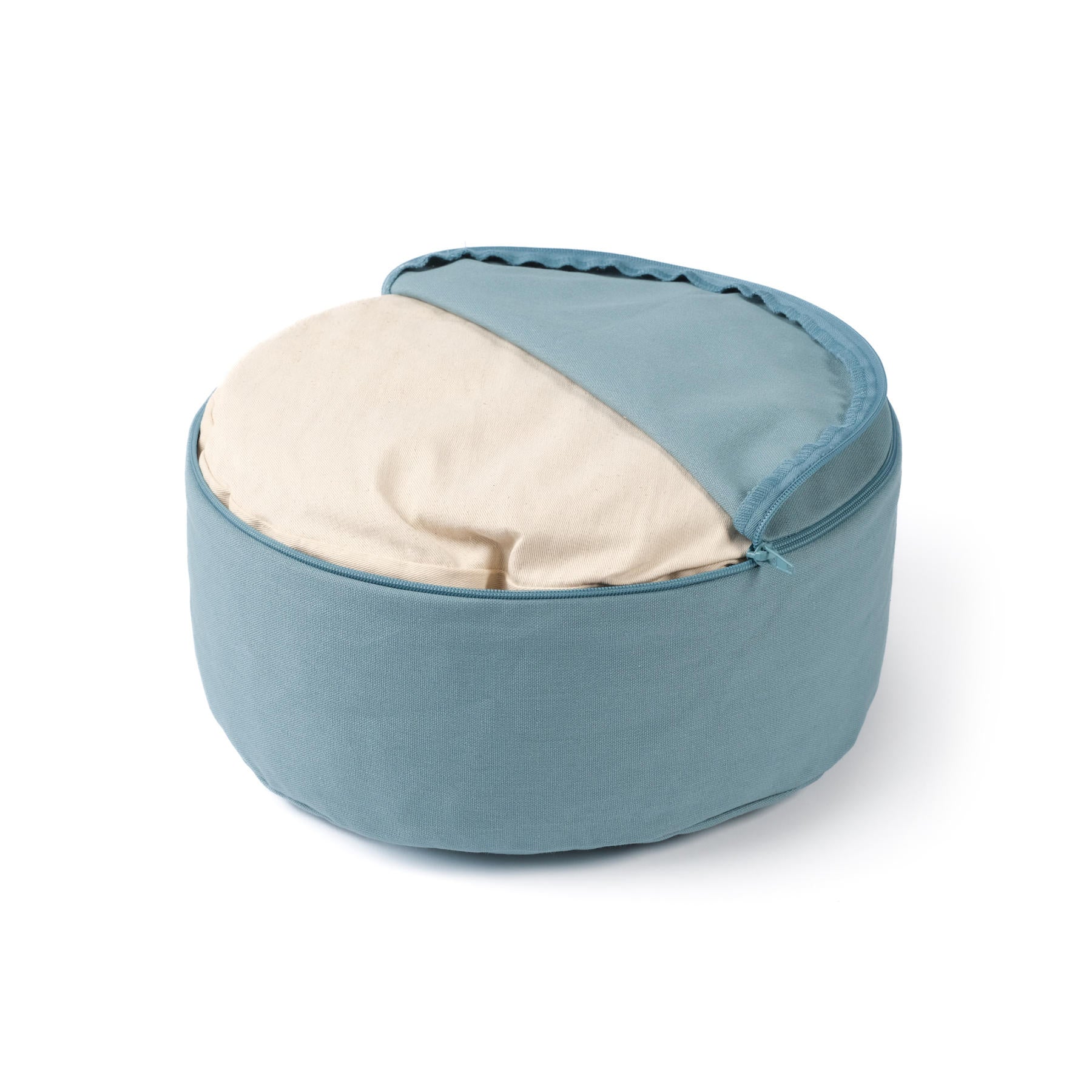 Meditationskissen rund Blume des Lebens gold Print green-water