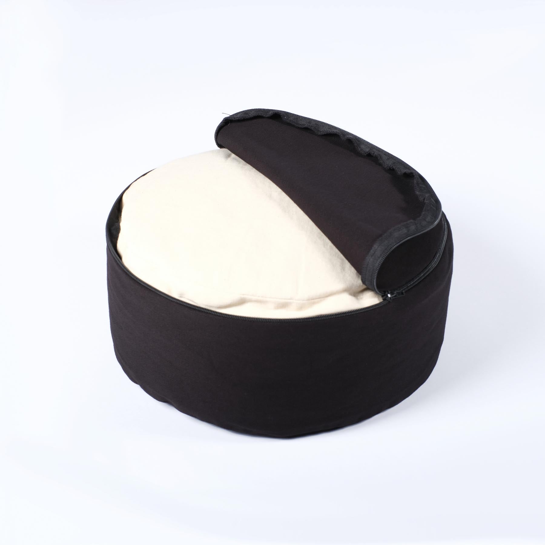 Meditationskissen rund Mandala OM schwarz