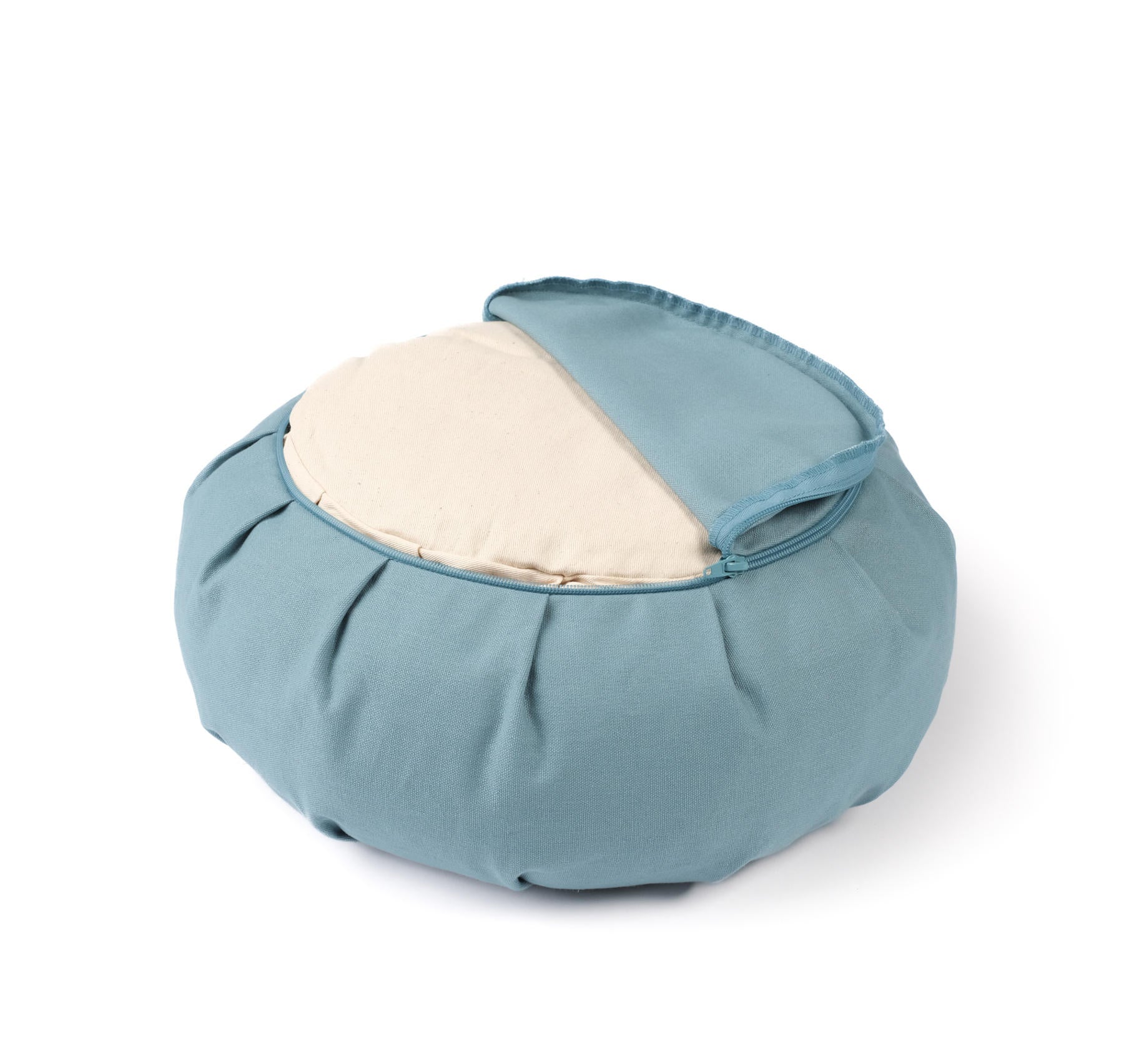 Meditationskissen Zafu aus Bio Baumwolle mit Gold Print Mandala OM green-water