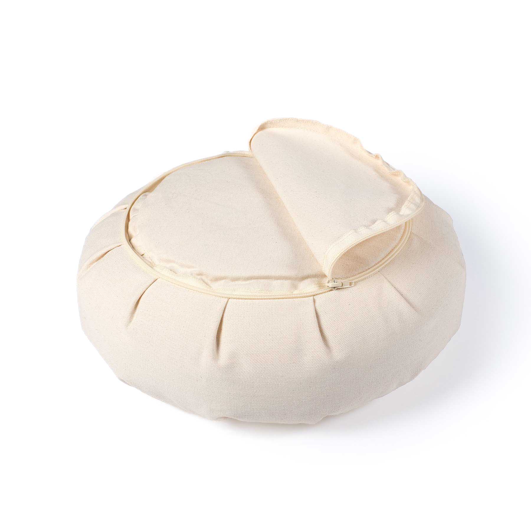 Meditationskissen Zafu Lotus naturweiss