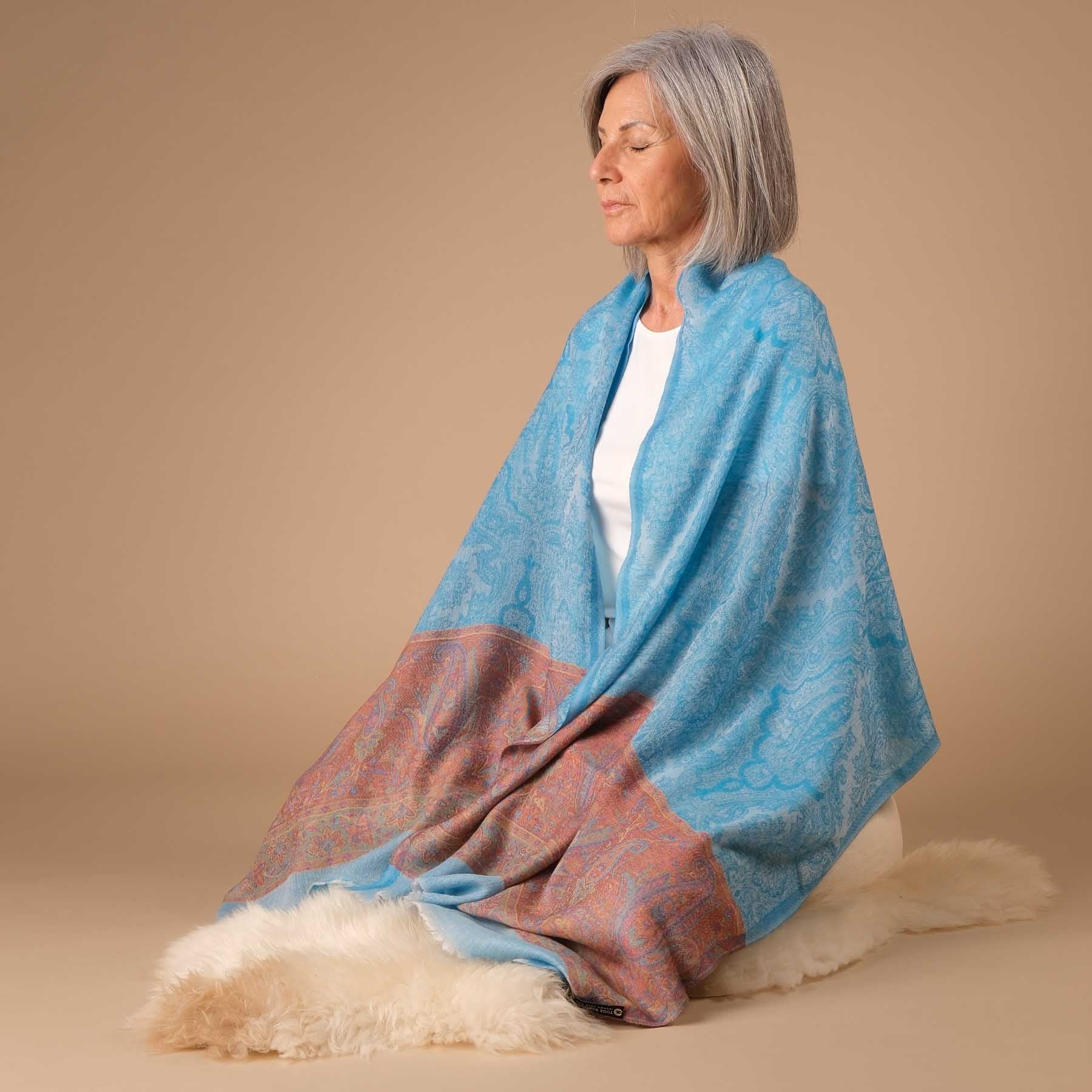Meditationstuch Schal Feinwolle Yukatan
