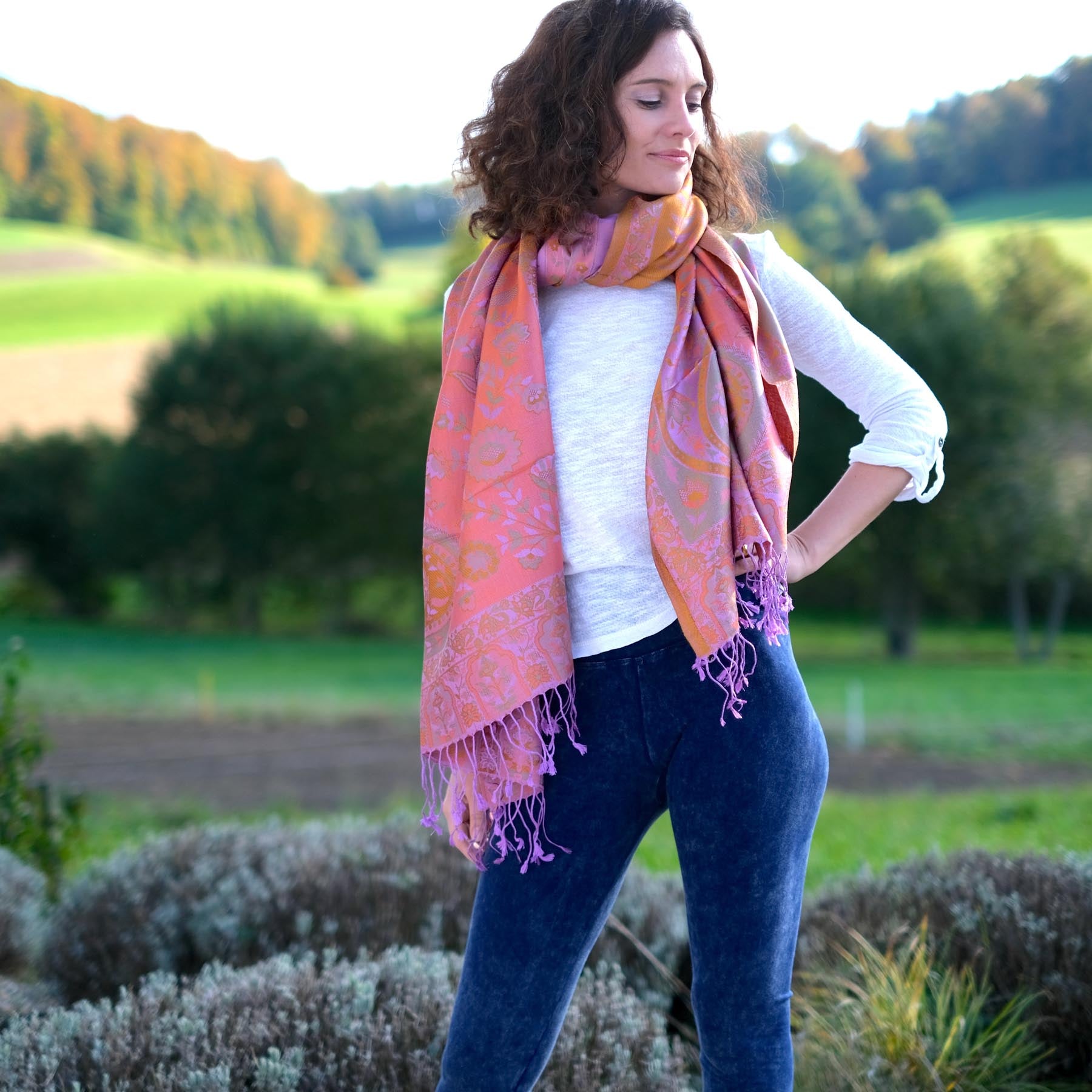 Meditationstuch Schal Seide Candy